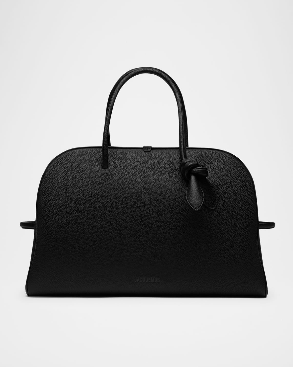 Jacquemus Le Grand Turismo Leather Top-handle Bowling Bag In Black