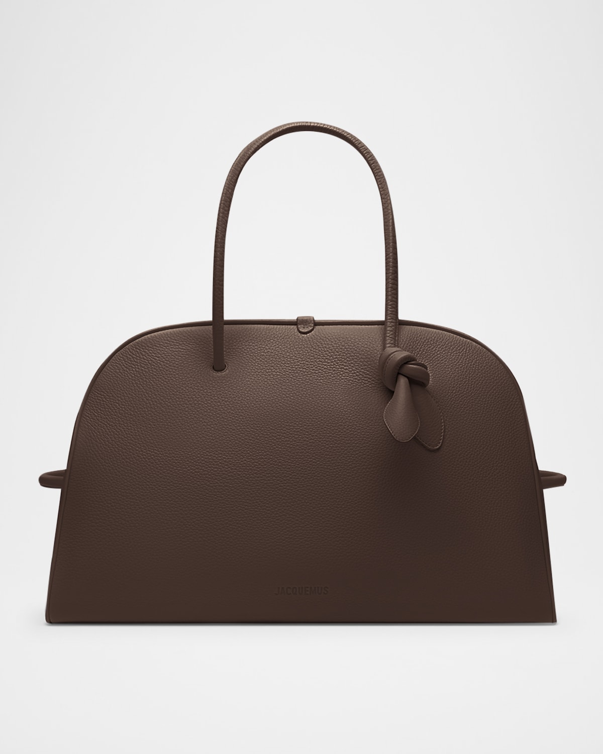 Jacquemus Le Grand Turismo Leather Top-handle Bowling Bag In Brown