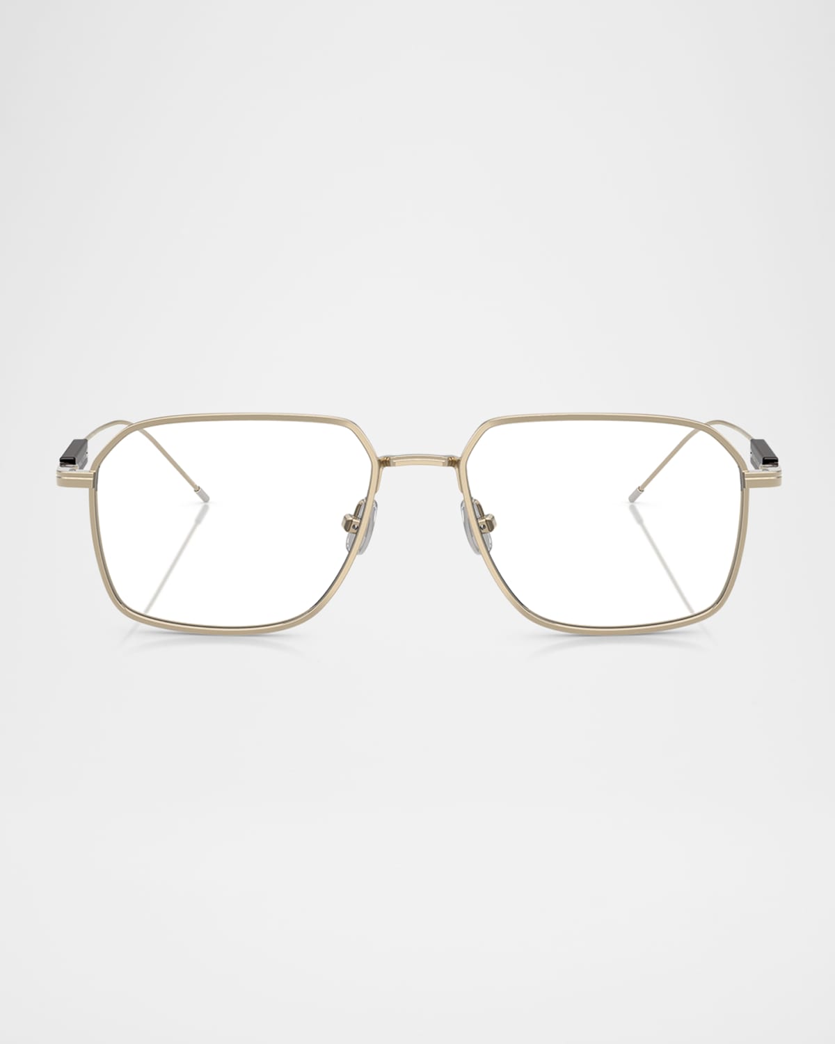 Brunello Cucinelli Bc1004t Titanium & Plastic Rectangular Blue Light Blocking Glasses