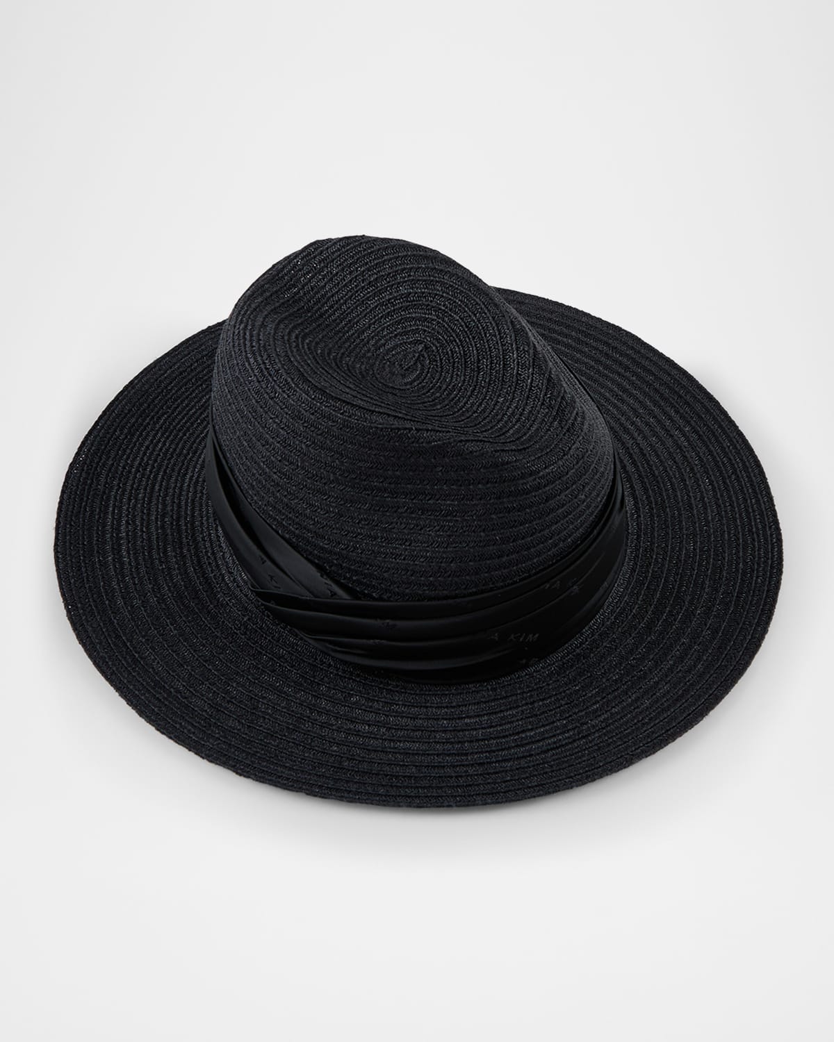 Eugenia Kim Courtney Hemp Straw Fedora Hat In Black