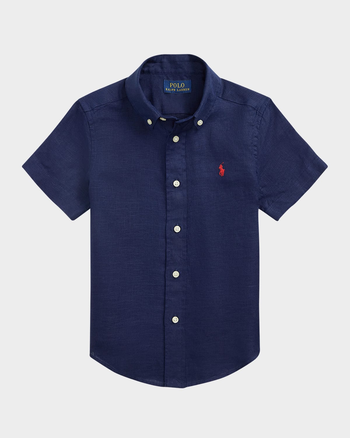 Ralph Lauren Boy's Linen Sport Shirt In Newport Navy