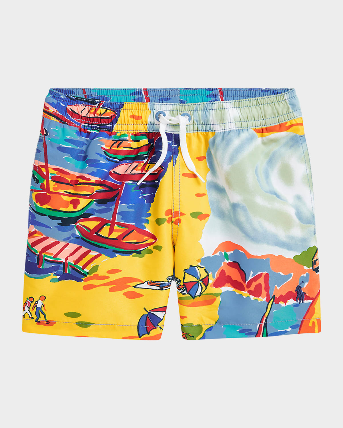 Ralph Lauren Boy's Seaside Village-print Swim Shorts In Seaside Village Haven