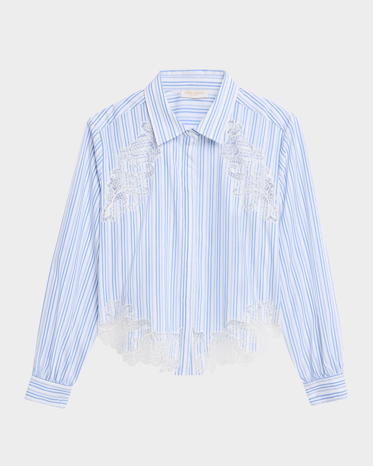 Ramy Brook Gia Striped Embroidered Button-Front Shirt