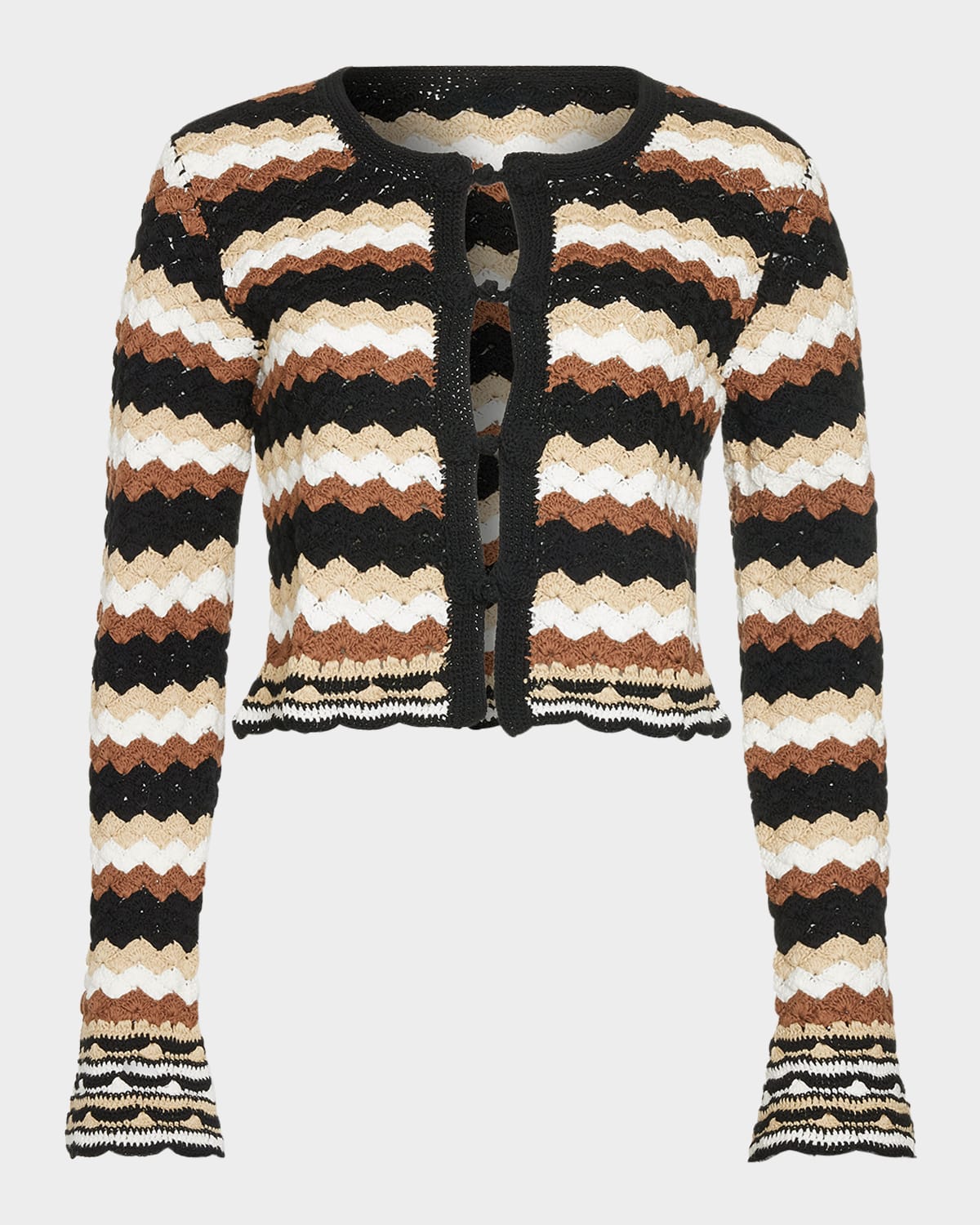 RAMY BROOK ALANZA CROCHET-KNIT CARDIGAN 