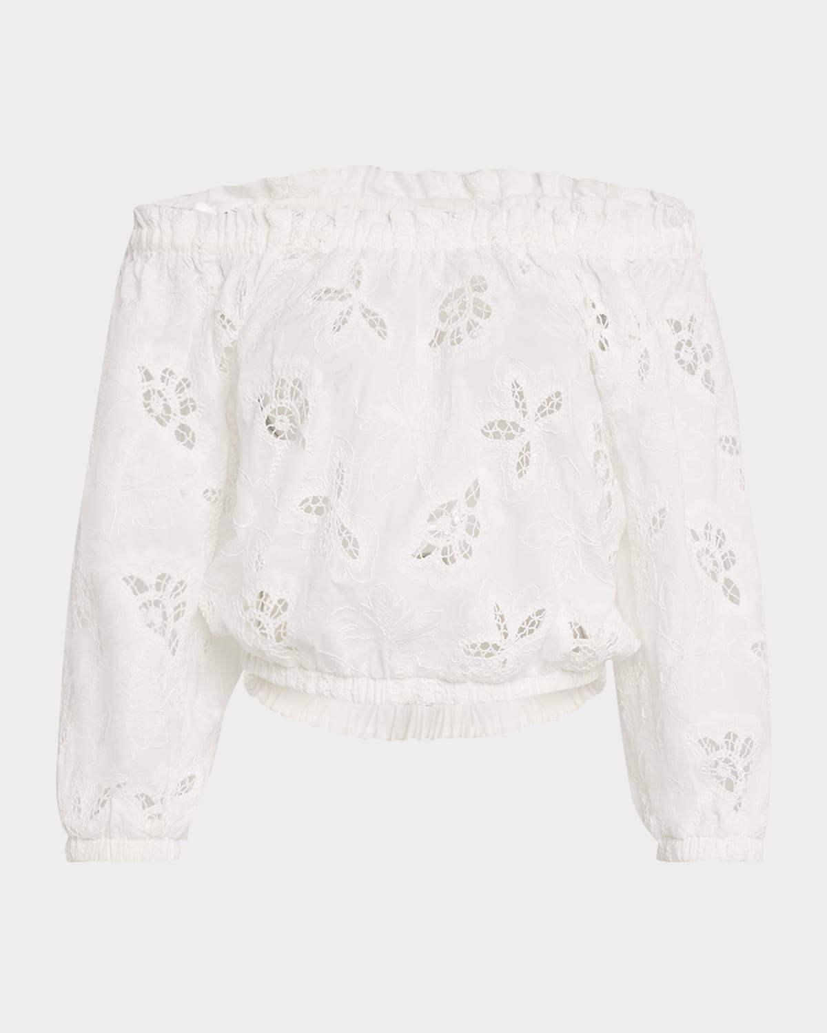 RAMY BROOK ROSALIA EMBROIDERED OFF-SHOULDER BLOUSE 