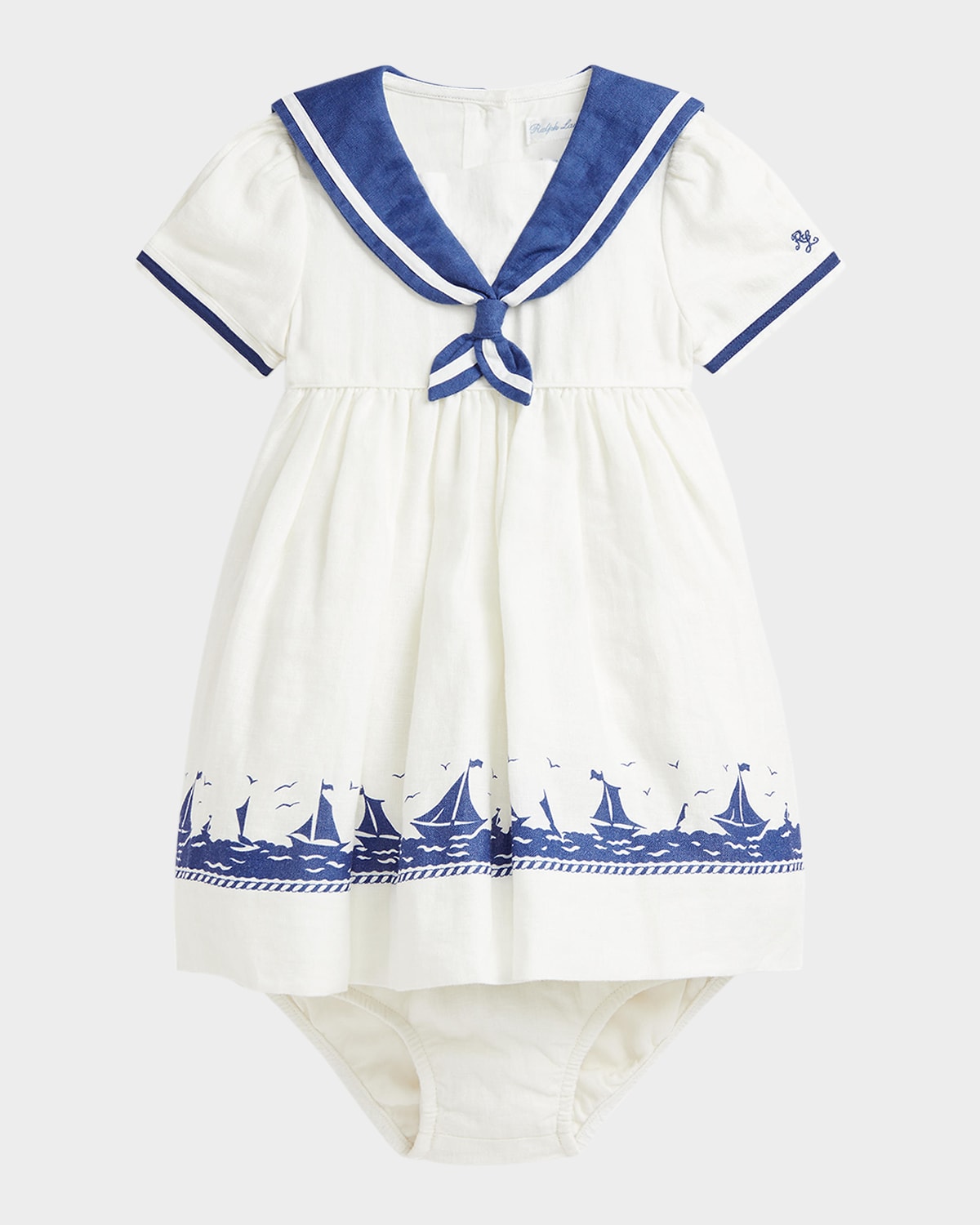 Ralph Lauren Girl's Embroidered Sailor Dress In Nevis