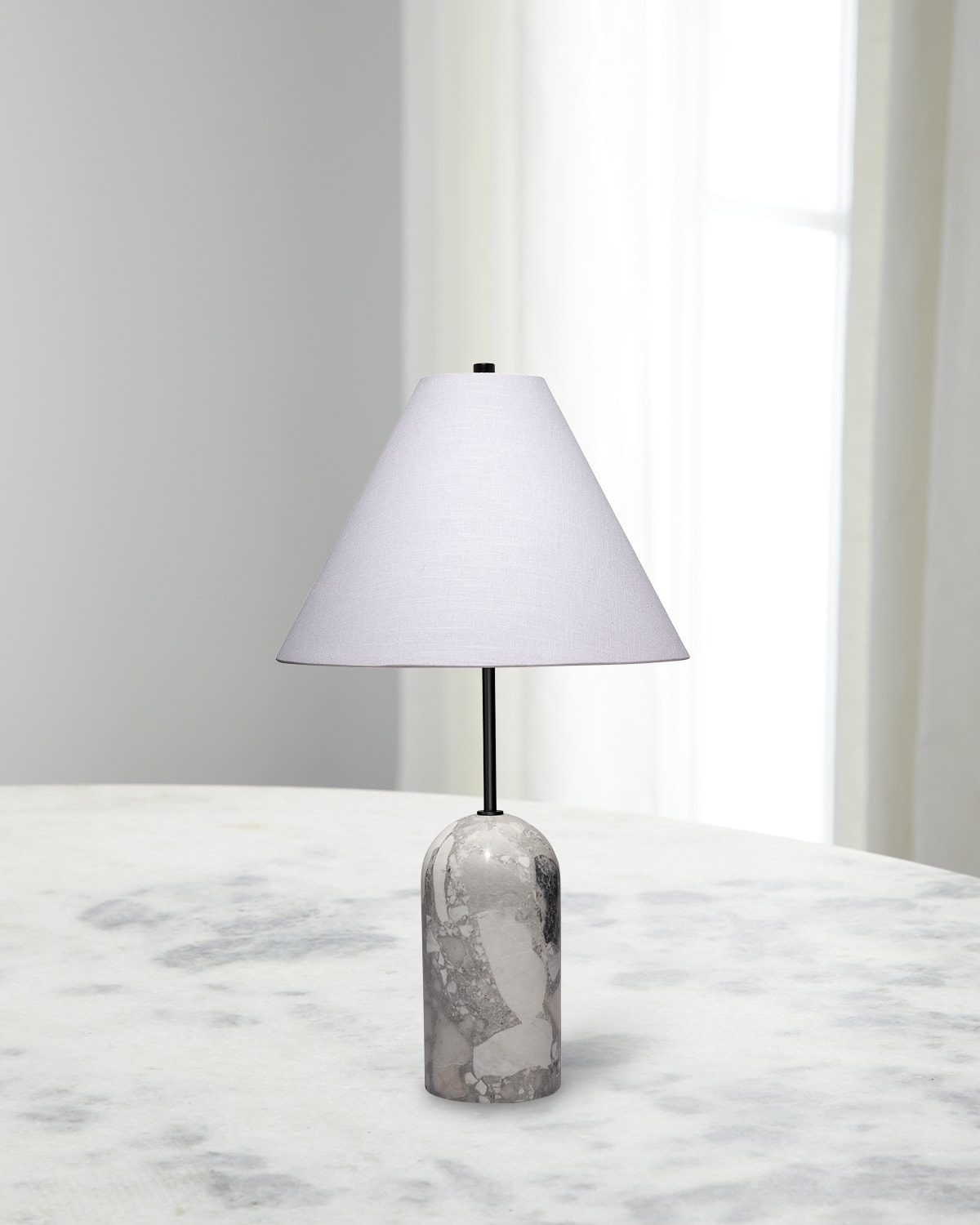Jamie Young Holt Travertine Table Lamp, 28"