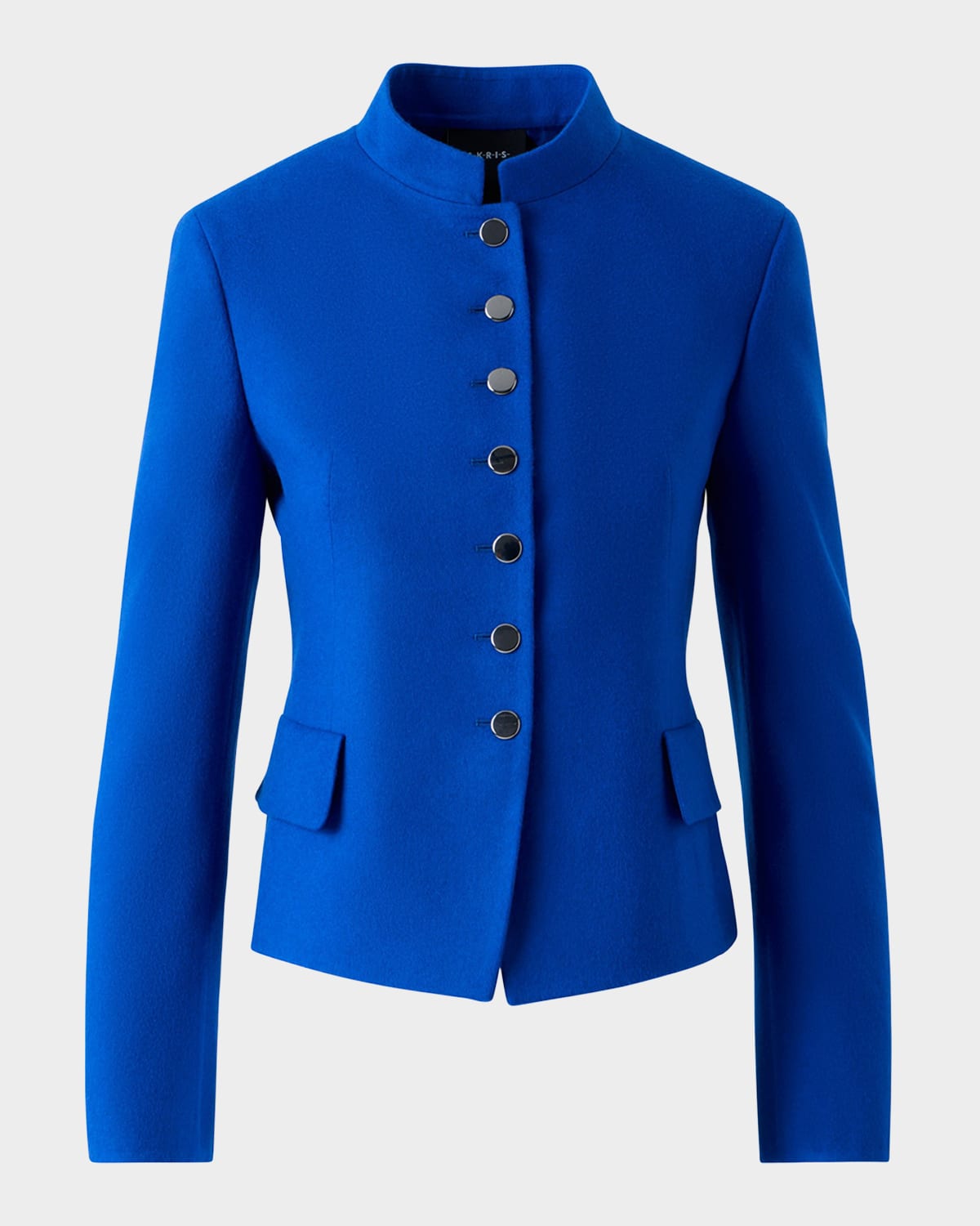 Akris Deva Wool Flannel Double-face Jacket In Blue