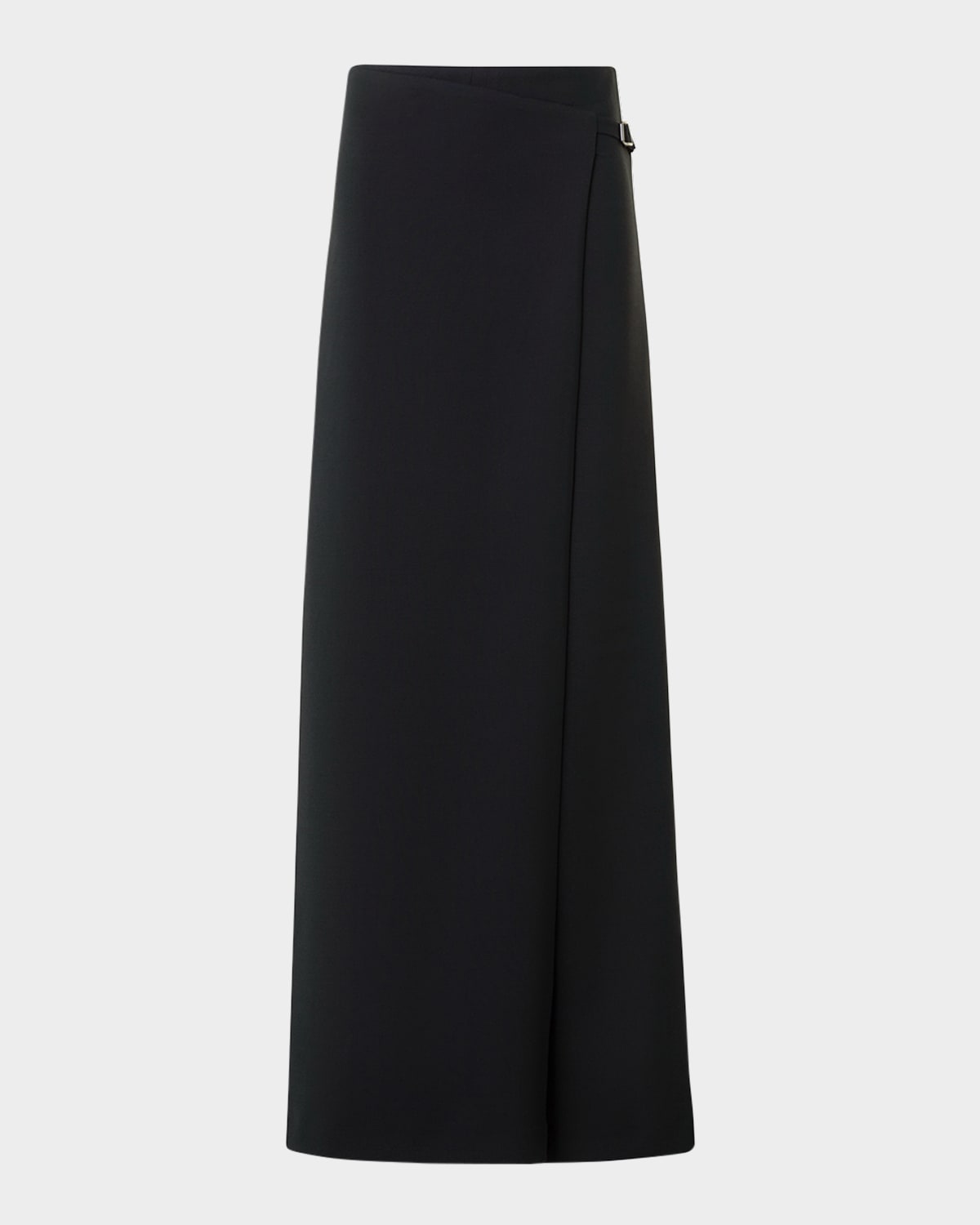 Akris Foss Asymmetric Wrap-panel Wide-leg Pants In Black