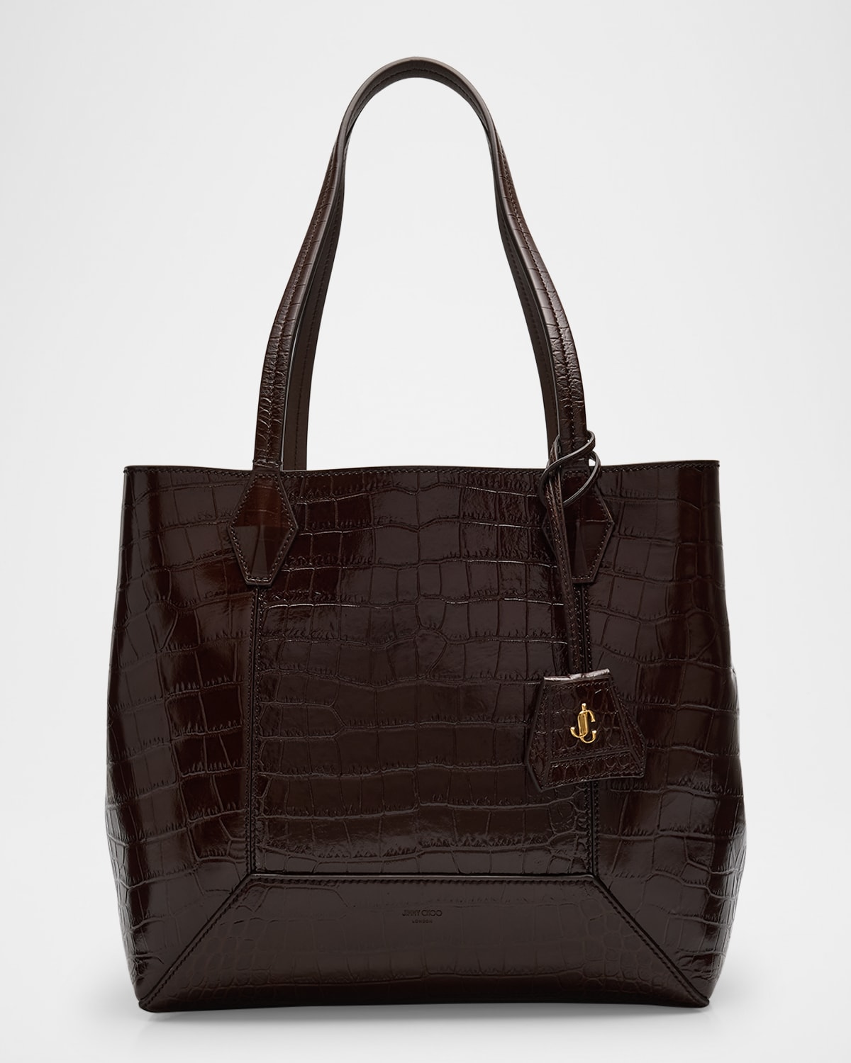 Diamond Medium Croc-Embossed Leather Hobo Bag