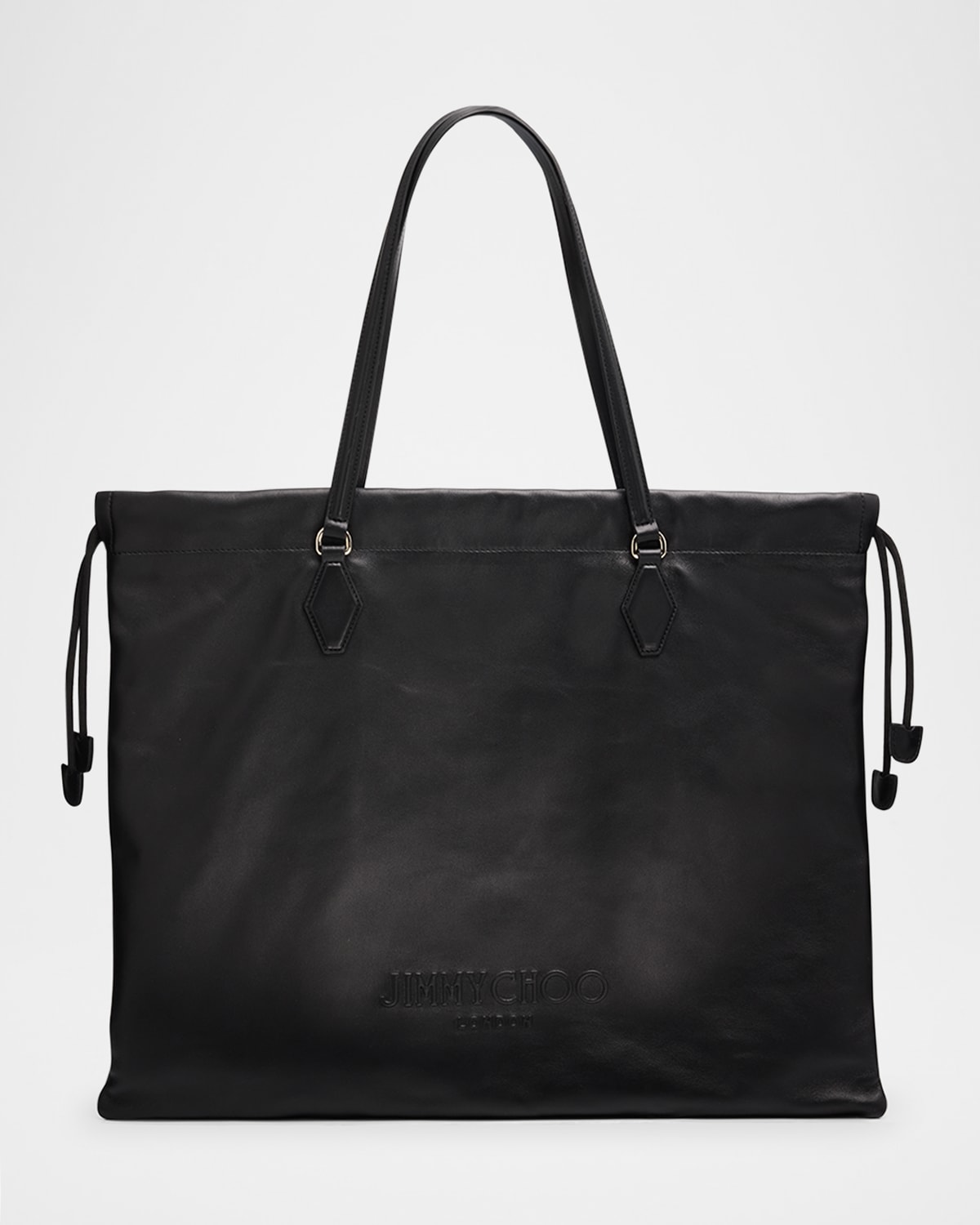 Jimmy Choo Large Drawstring Leather Tote Bag