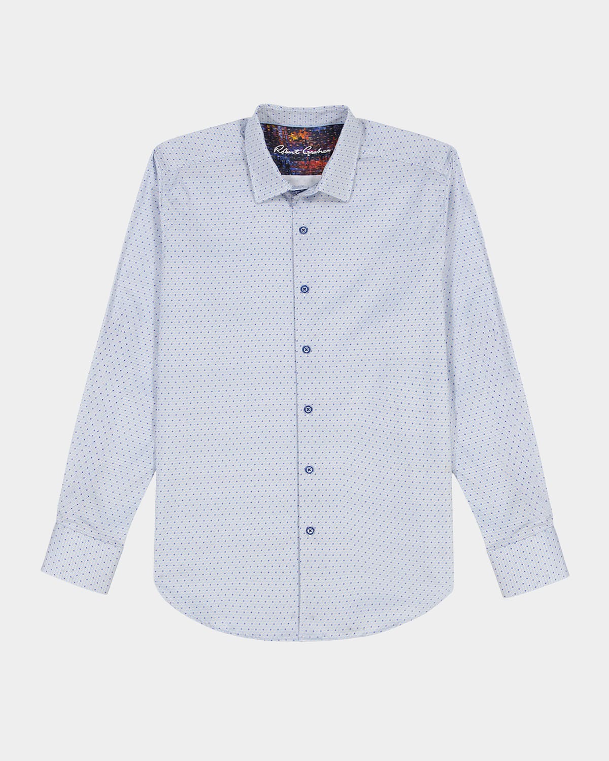 Robert Graham Men's Clayton Dotted Stretch Sport Shirt In Blue