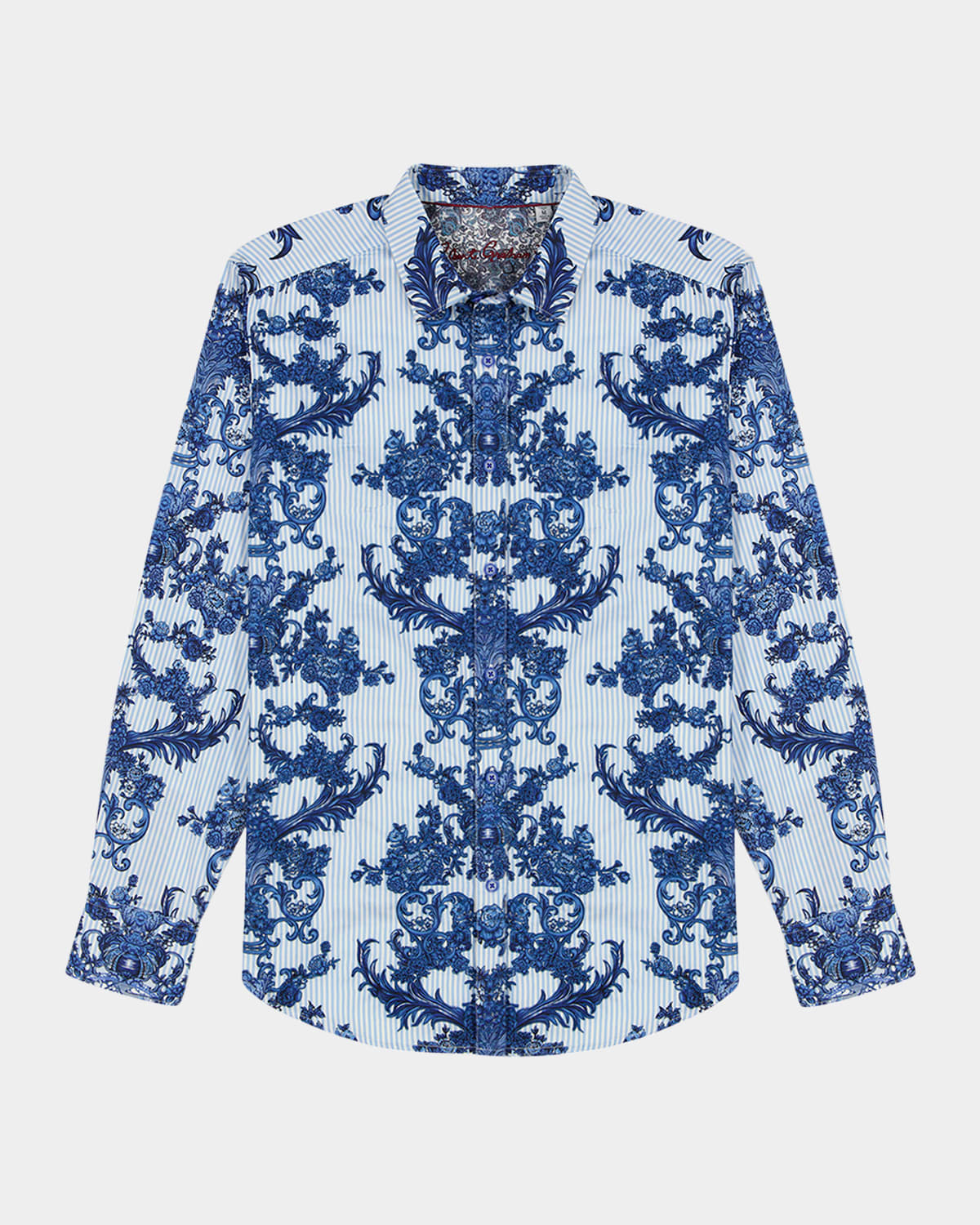 Robert Graham Men's Bayswater Pinstripe Damask Stretch Sport Shirt