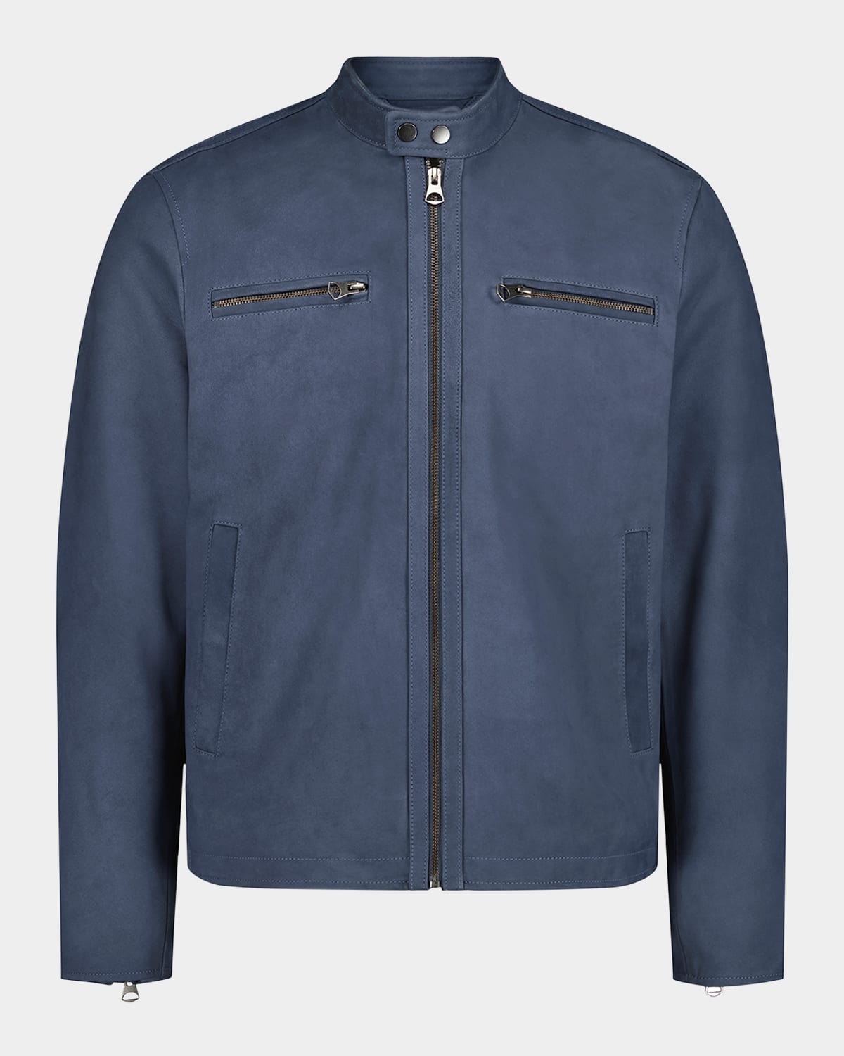 Robert Graham Men's Artino Leather Band-Collar Race Jacket