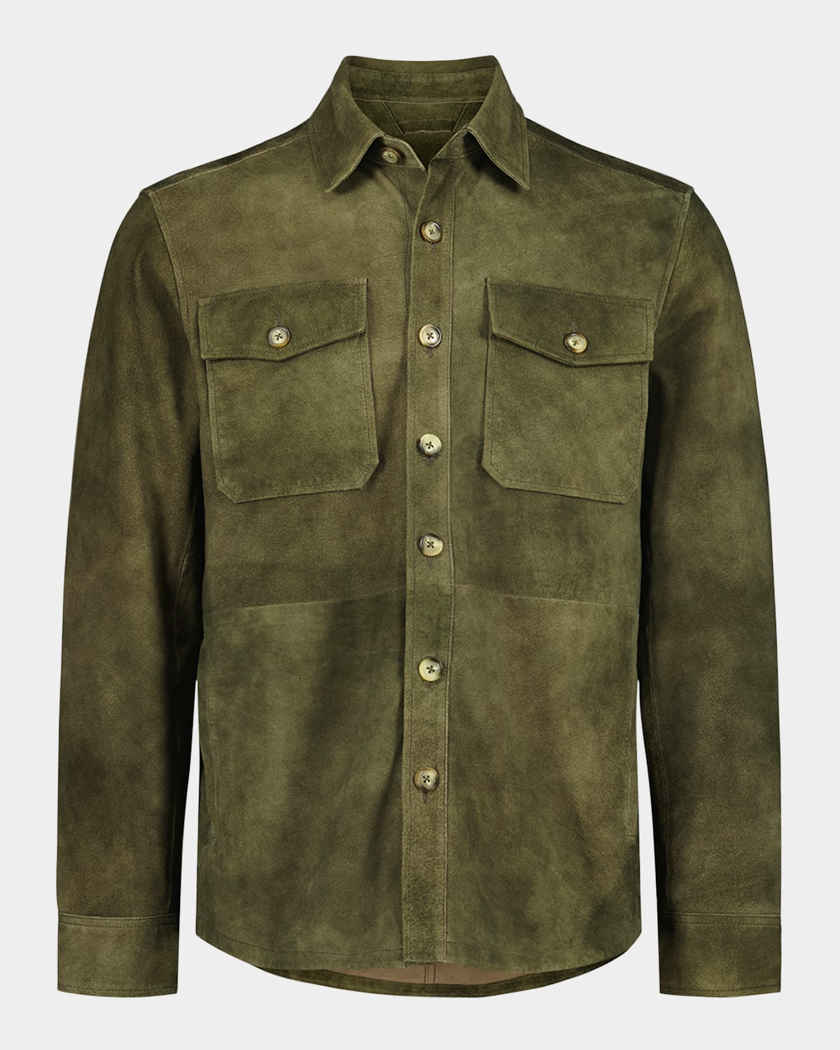 Robert Graham Men's Manzo Suede Flap-pocket Field Jacket In Green