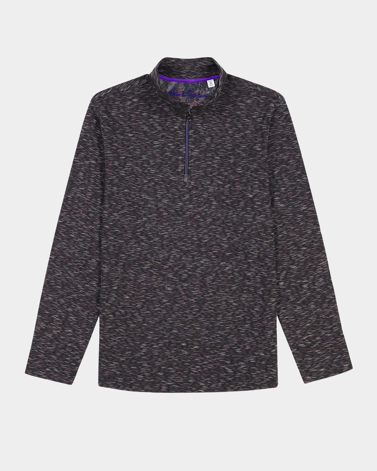 Robert Graham Men's Matson Heathered Quarter-zip Sweater In Black
