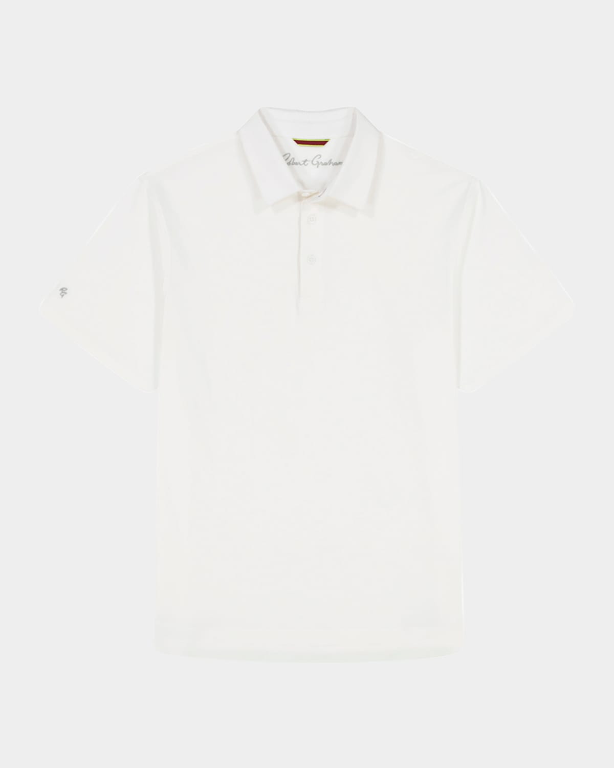 Robert Graham Men's Furlan Stretch Knit Polo Shirt In White