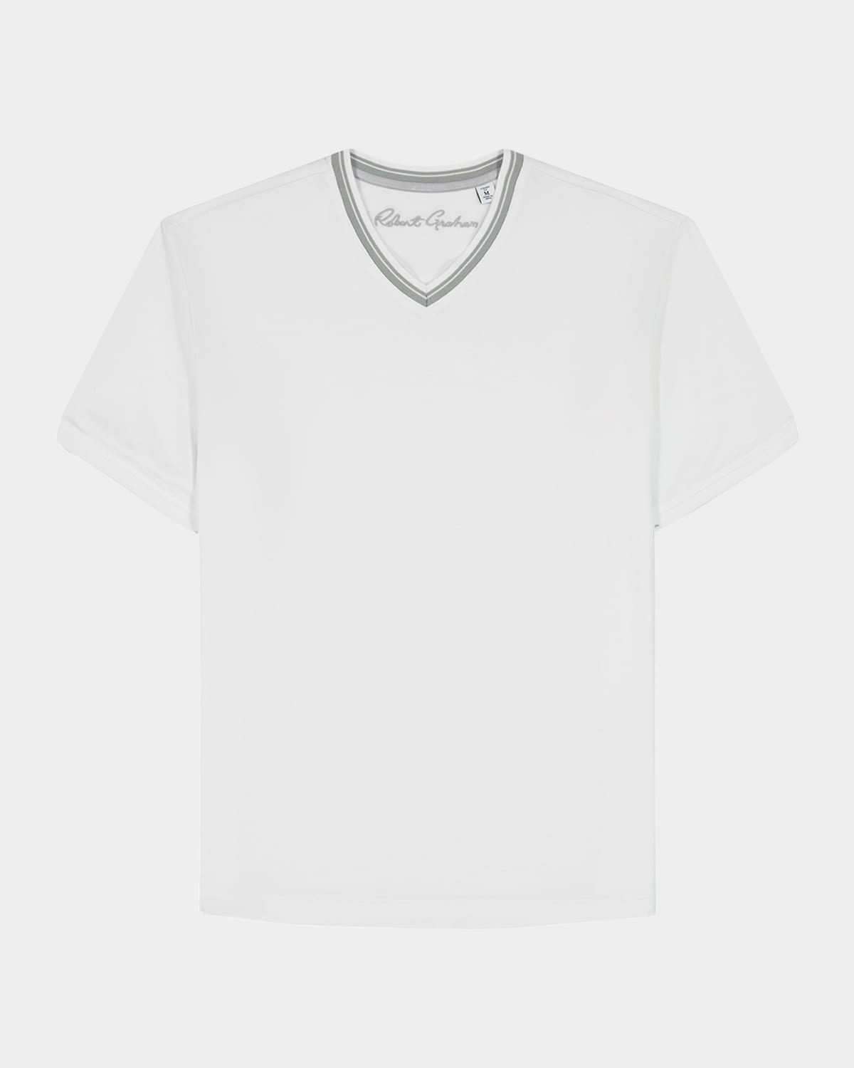 Robert Graham Men's Holton V-neck Knit T-shirt In White