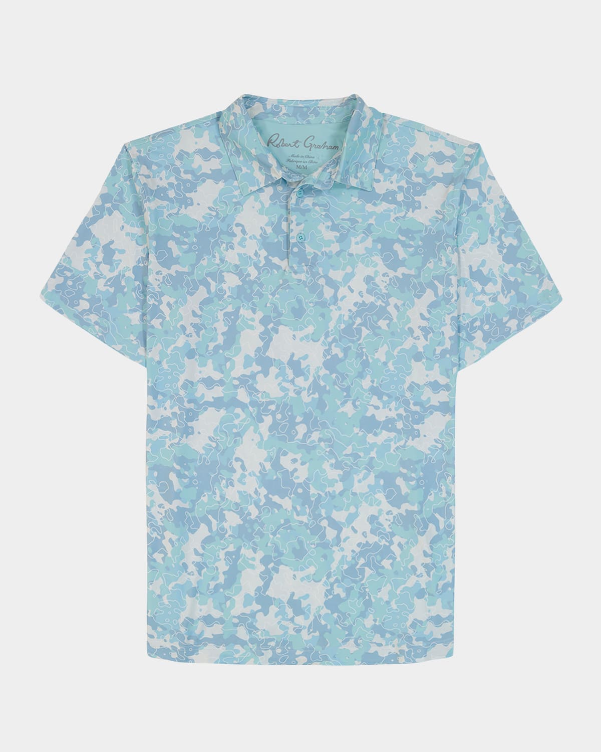 Robert Graham Men's Eldor Camouflage Stretch Knit Polo Shirt In Blue
