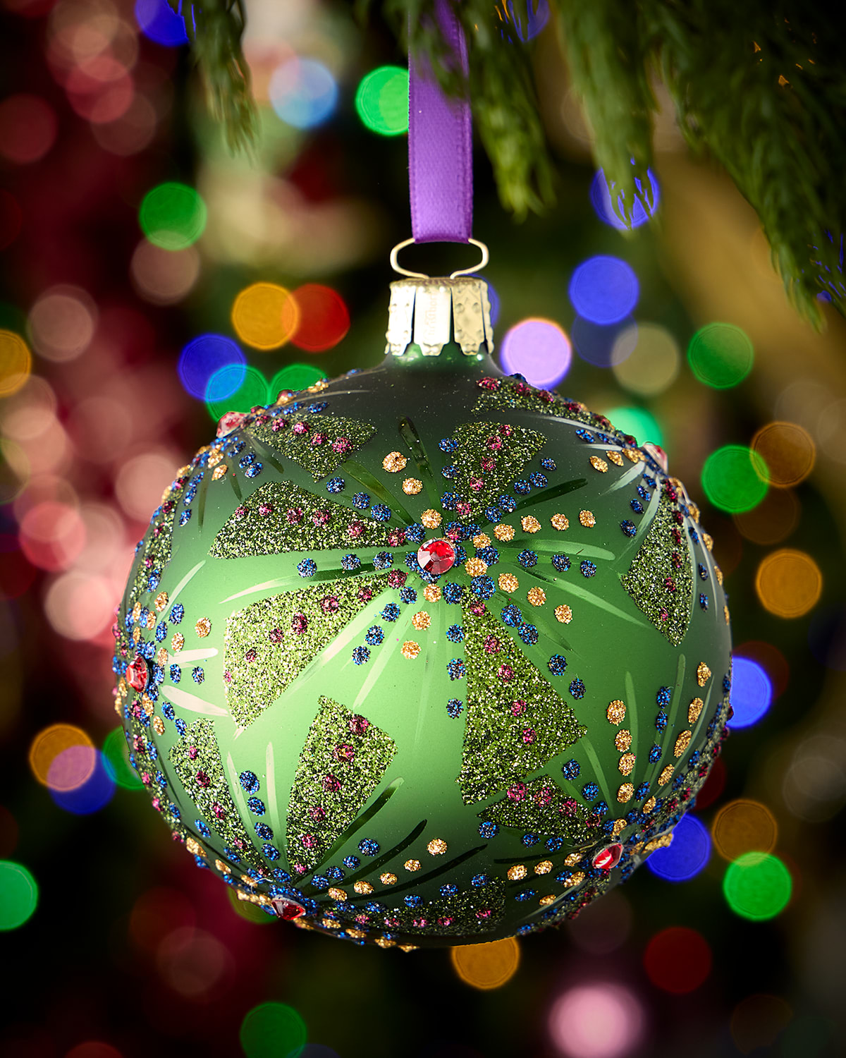 Neiman Marcus Vibrant Glimmer Glass Ornament