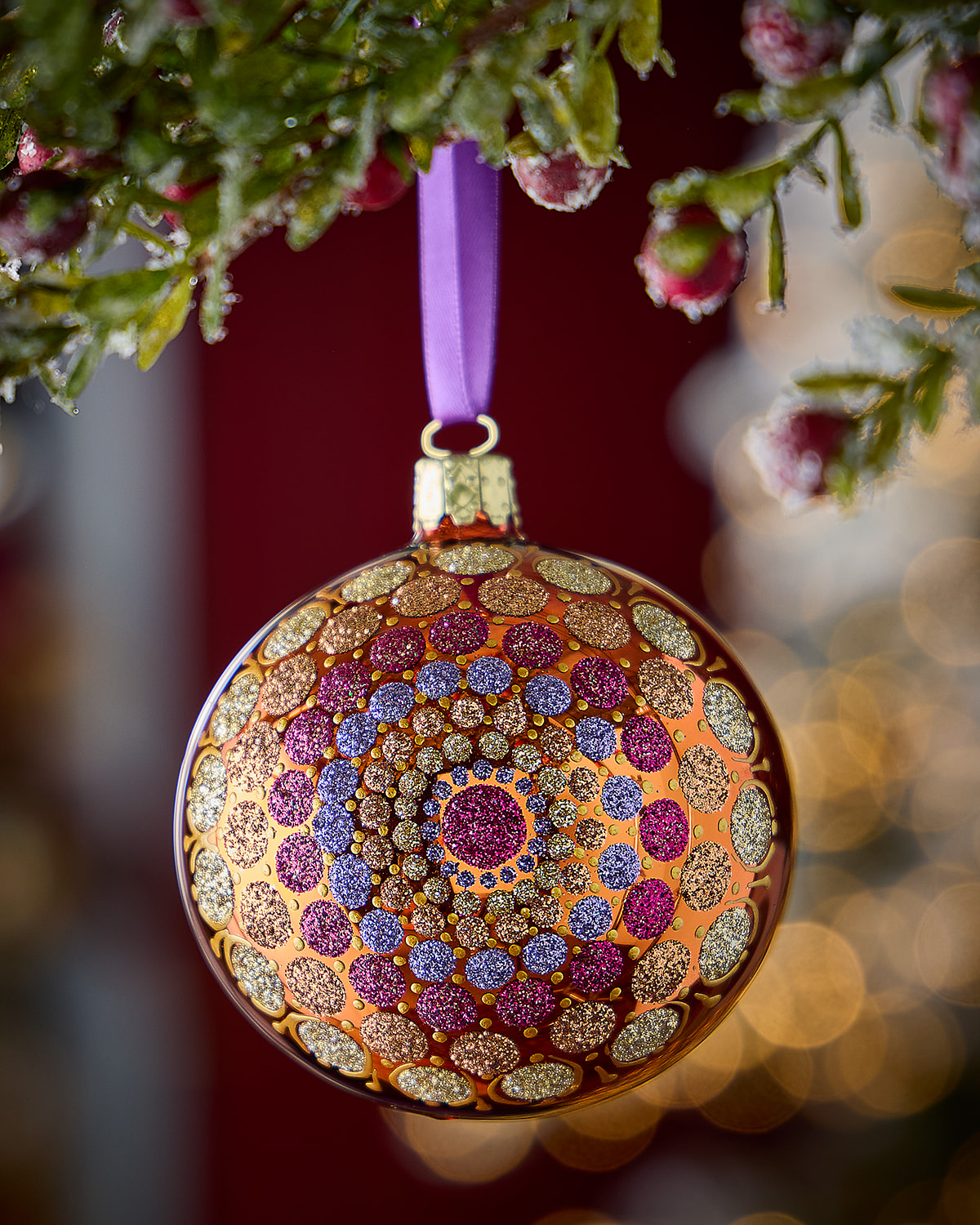 Neiman Marcus Glitter Mandala Ball Ornament