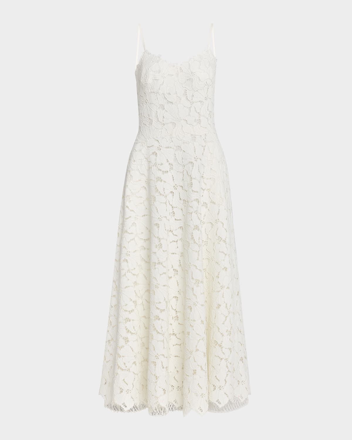 Simkhai Julia Sleeveless Floral Lace Midi Dress In White