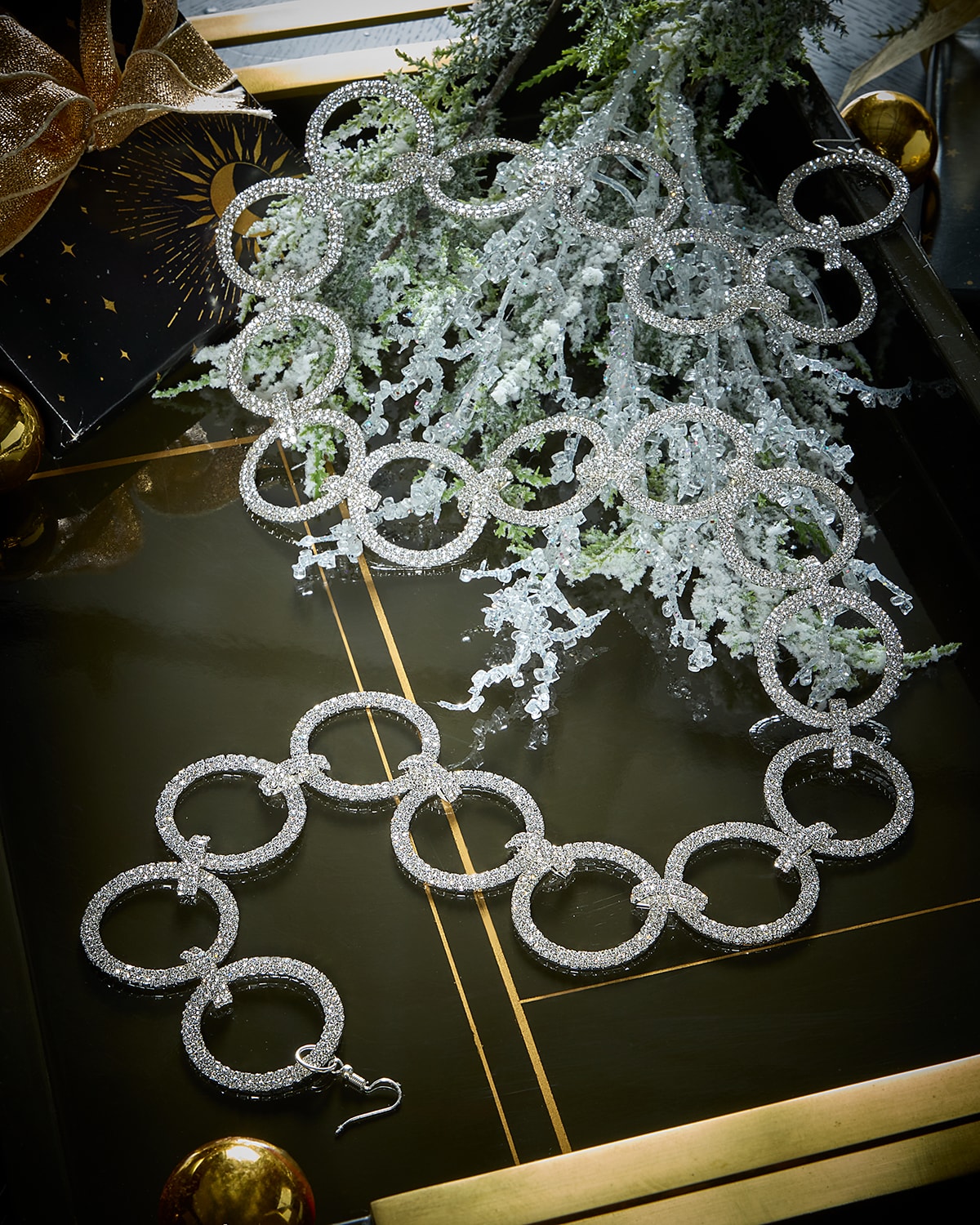 D. Stevens Crystal Circle Christmas Garland, 36" In Silver