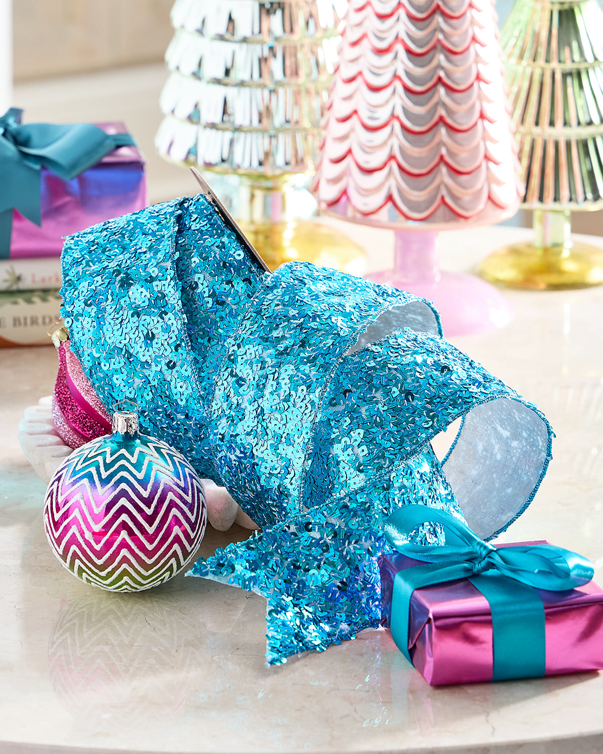 D. Stevens Party Sequined Ribbon, 2.5" X 5 Yards