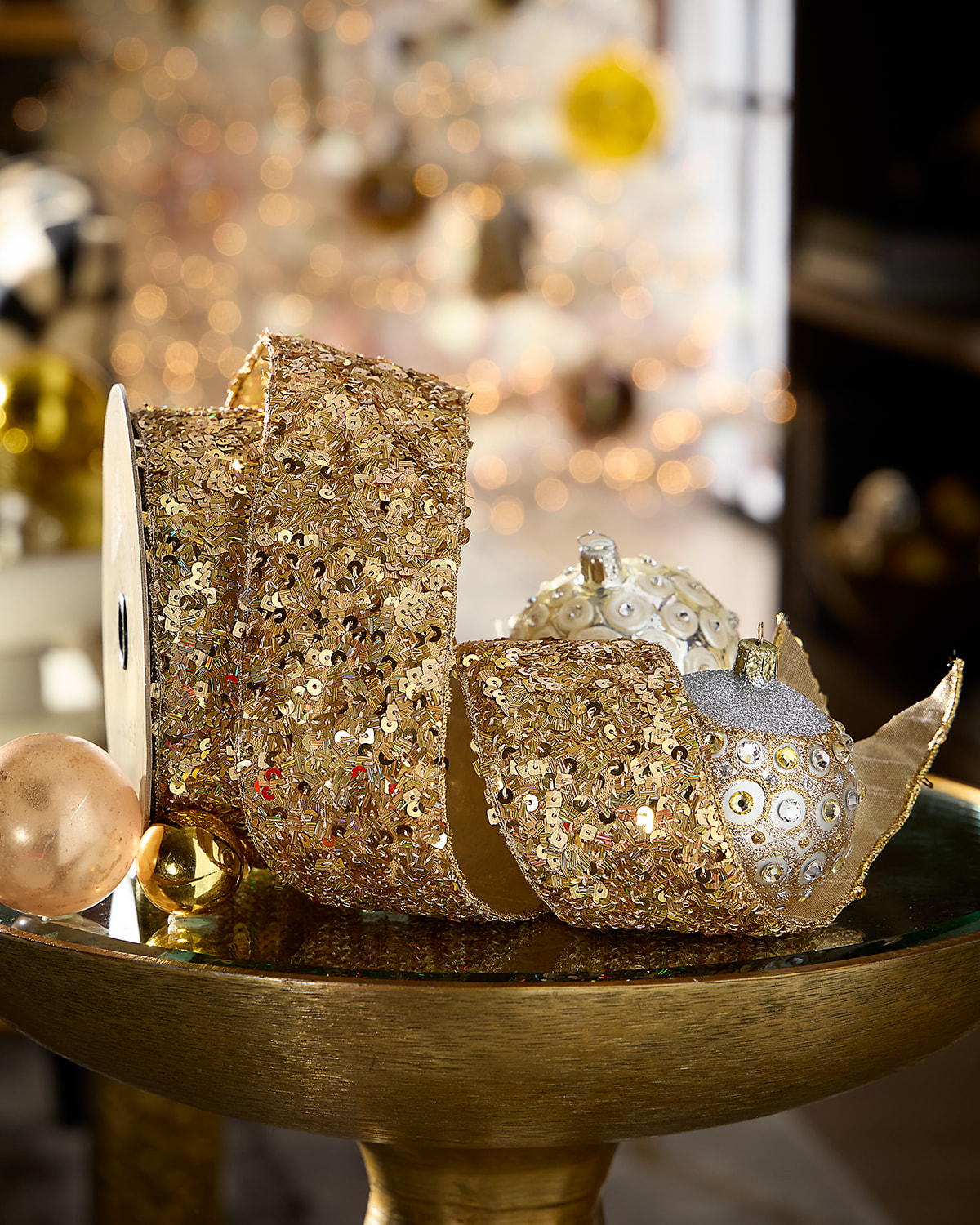 D. Stevens Party Sequins Beaded Ribbon, 2.5" x 10 Yards