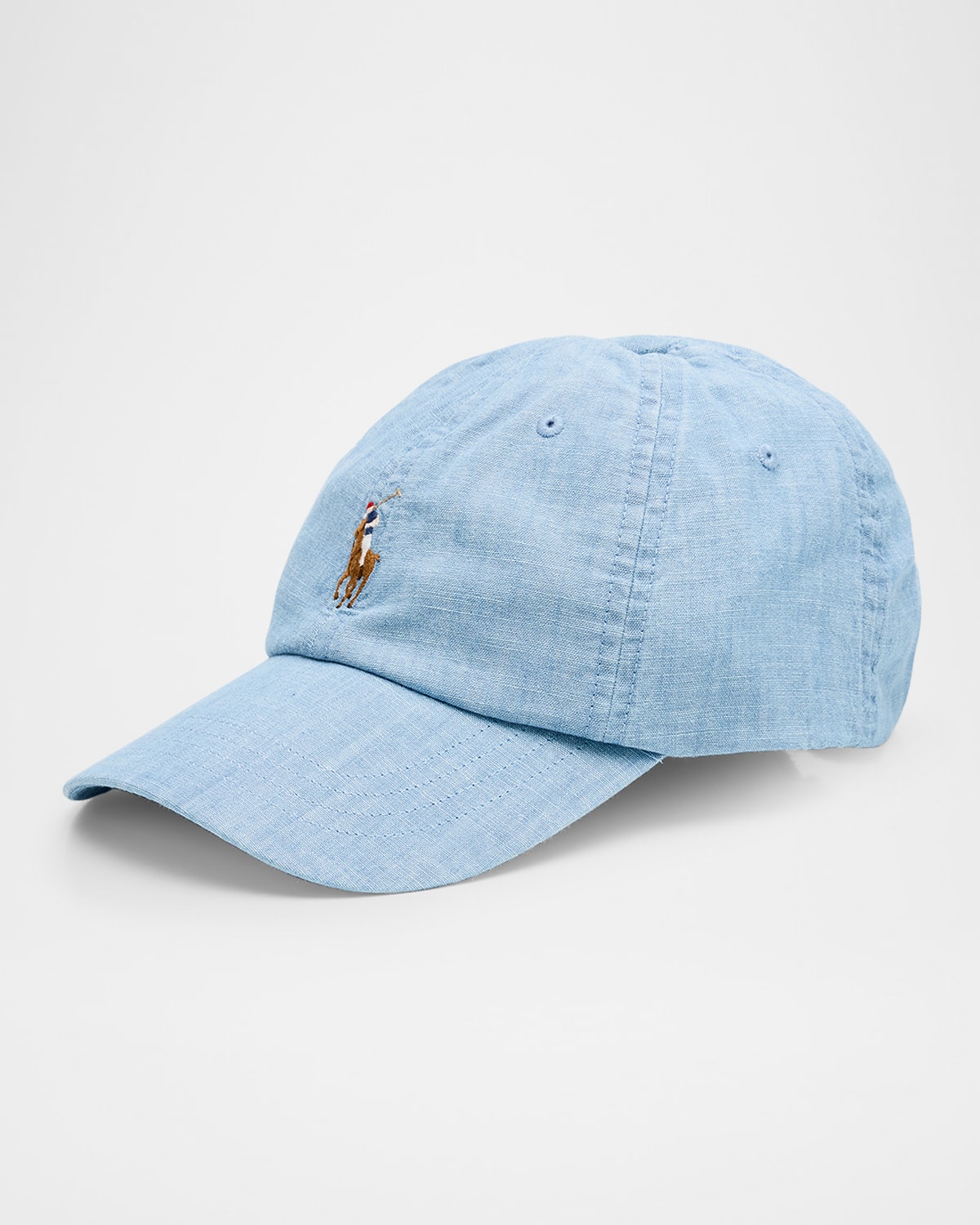 Shop Polo Ralph Lauren Logo Cotton Baseball Cap In Chambray