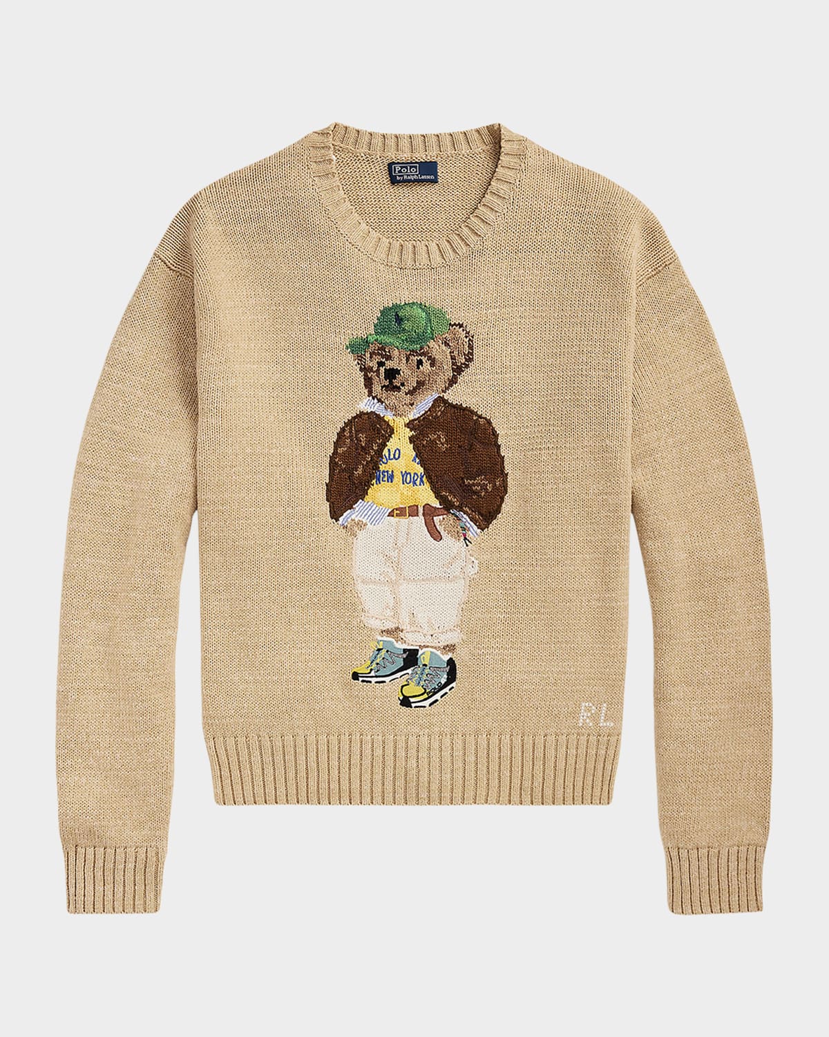 Polo Ralph Lauren Polo Bear Cotton Crewneck Sweater In Multi