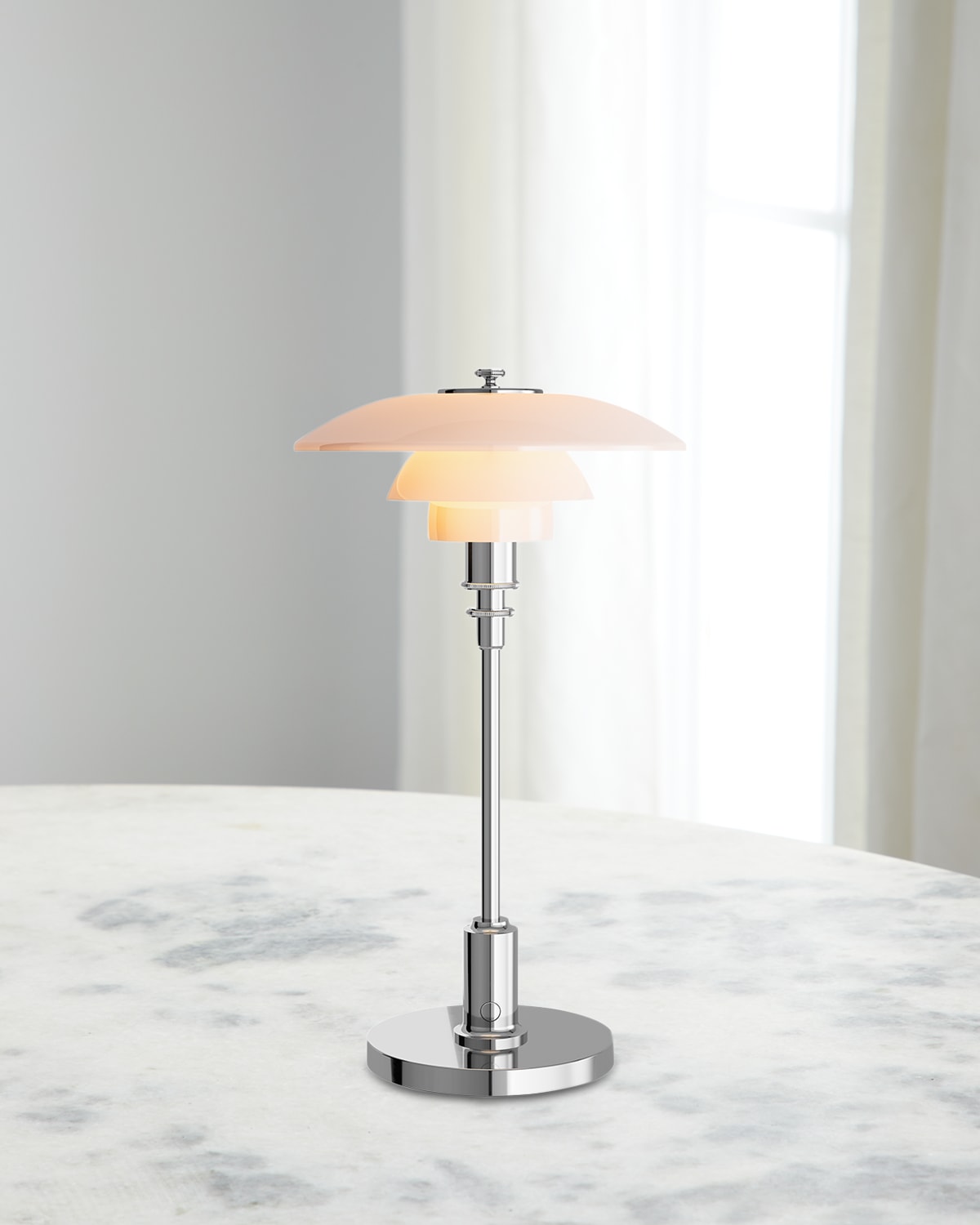 Louis Poulsen Ph 2/1 Portable Rechargeable Table Lamp In Chrome