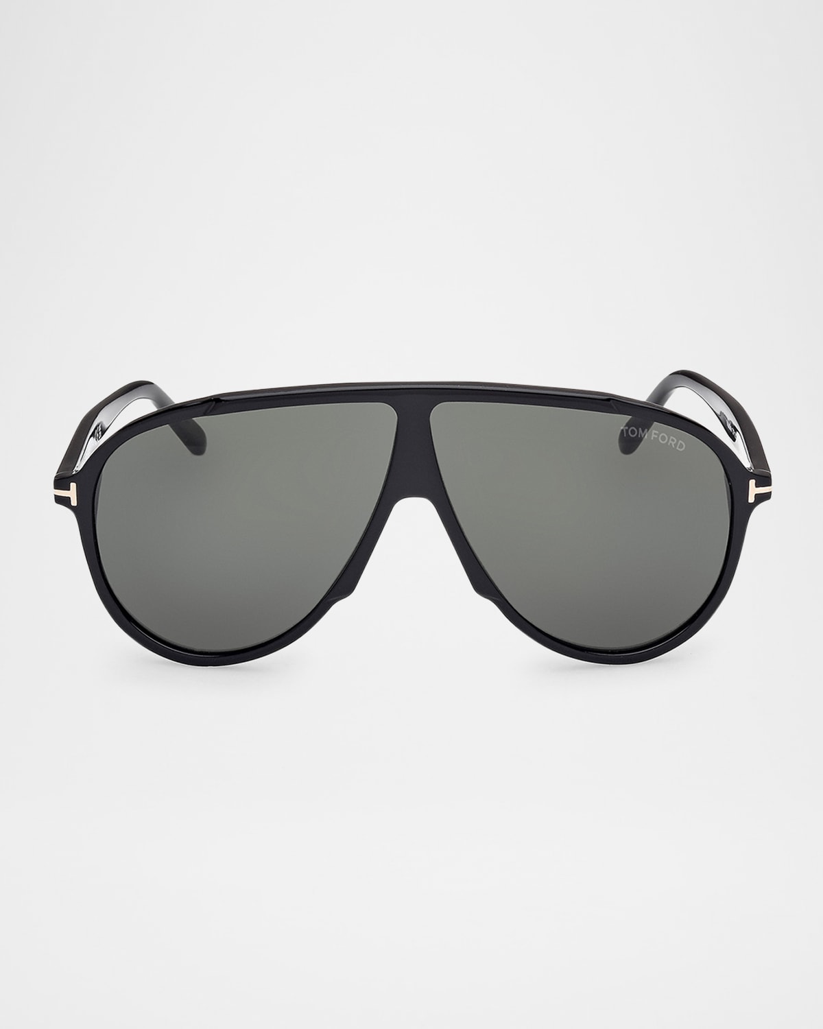 Tom Ford Vladamir Pilot Sunglasses, 65mm In Shiny Black