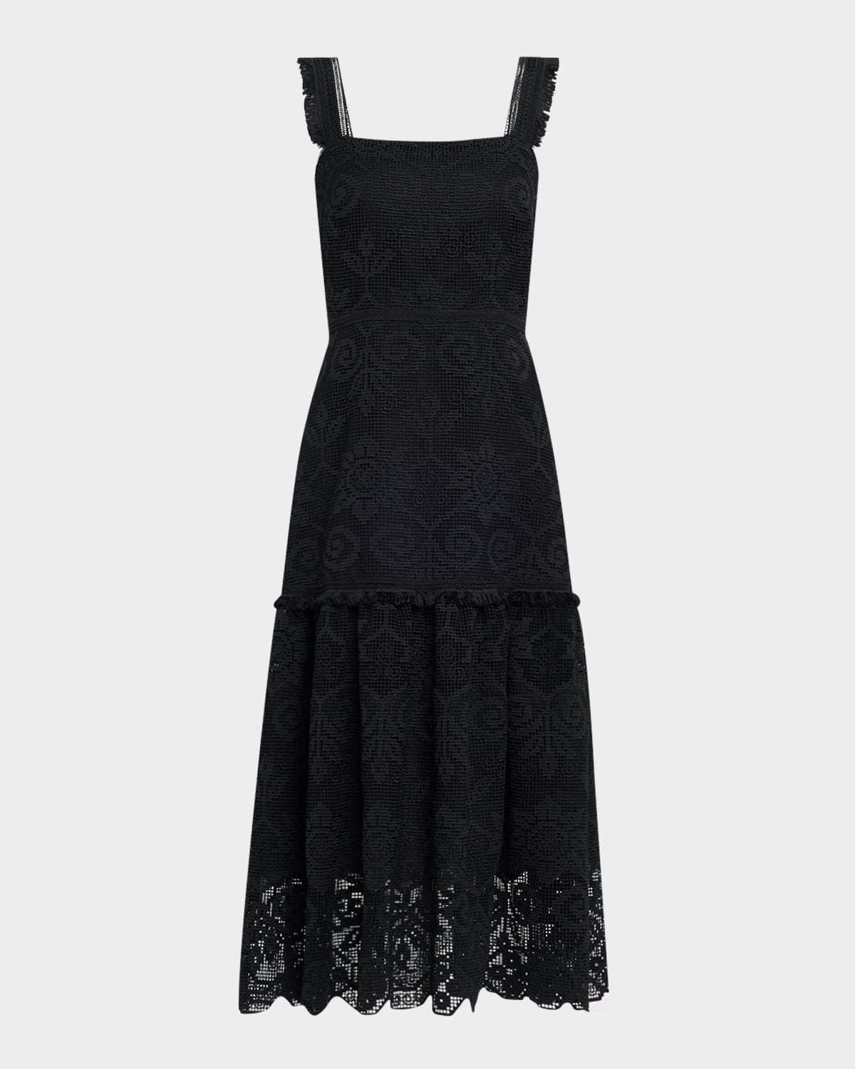 Kobi Halperin Mona Square-neck Lace Midi Dress
