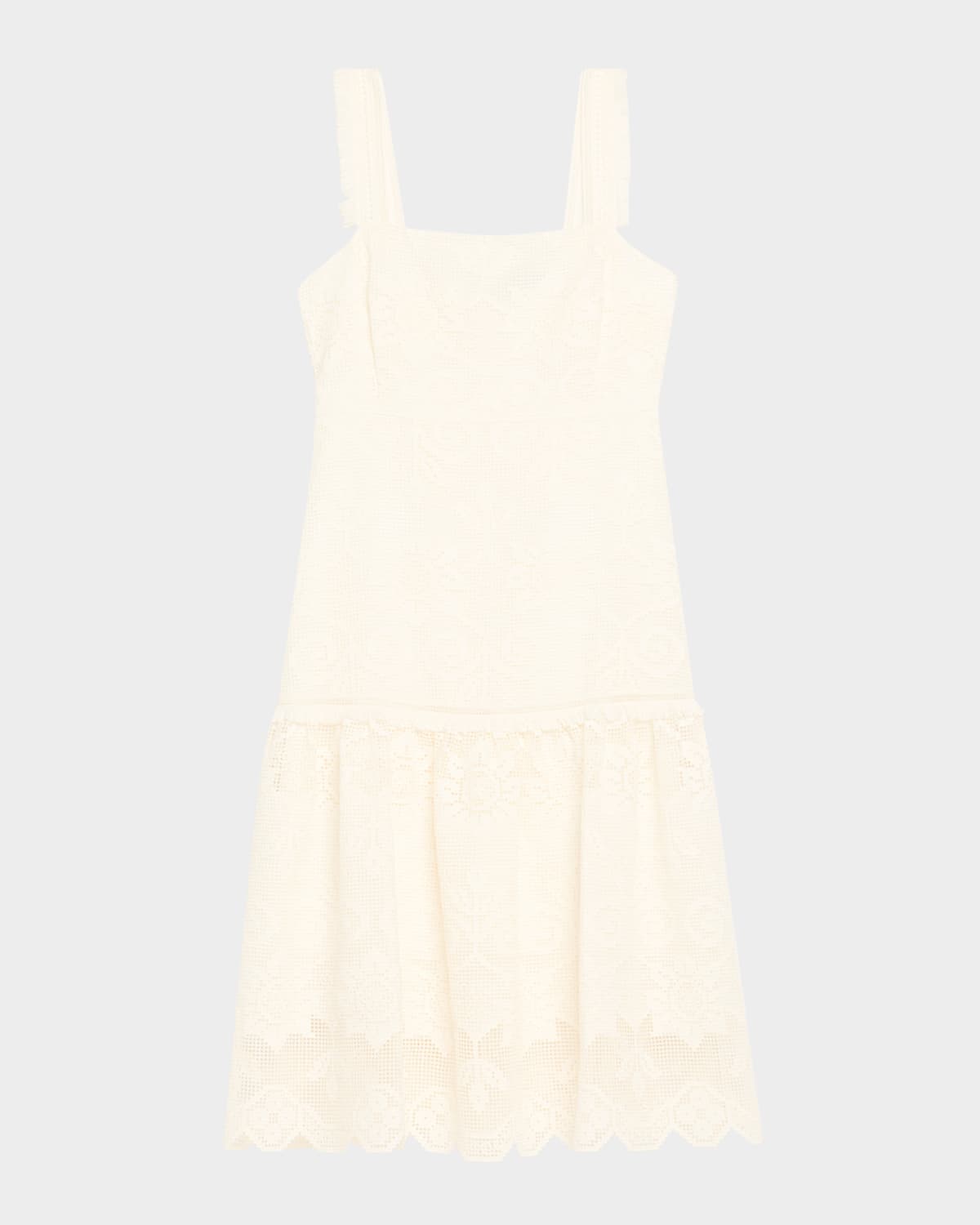 Kobi Halperin Mona Square-neck Lace Midi Dress