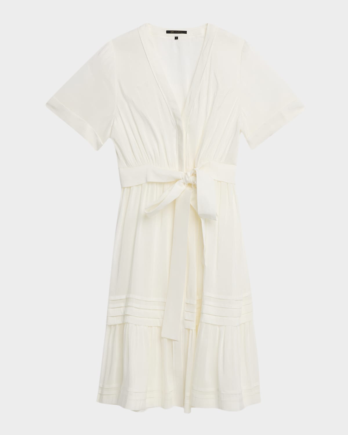 Kobi Halperin Miranda Pintuck Tiered Linen-silk Midi Dress