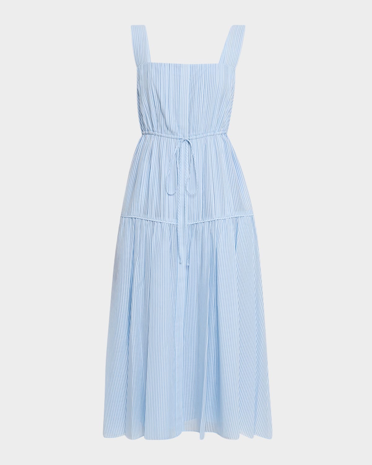 Reina Striped Cotton-Silk Midi Dress