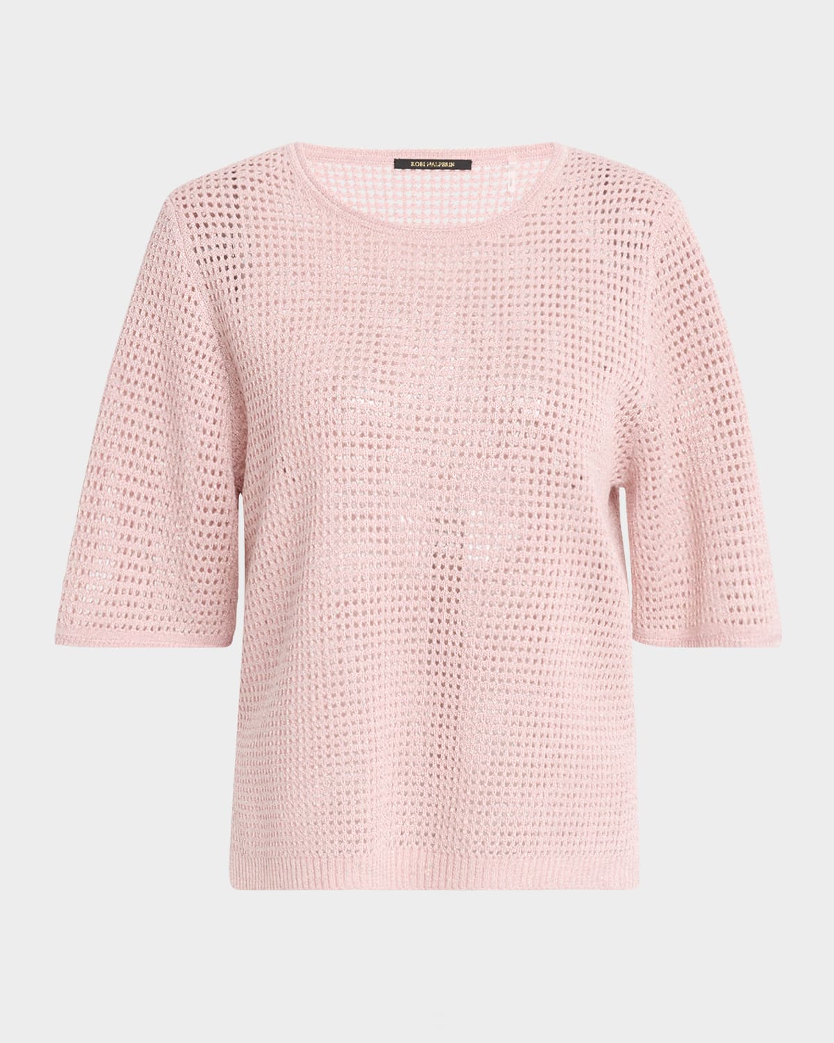 Crewneck Mesh-Knit Sweater