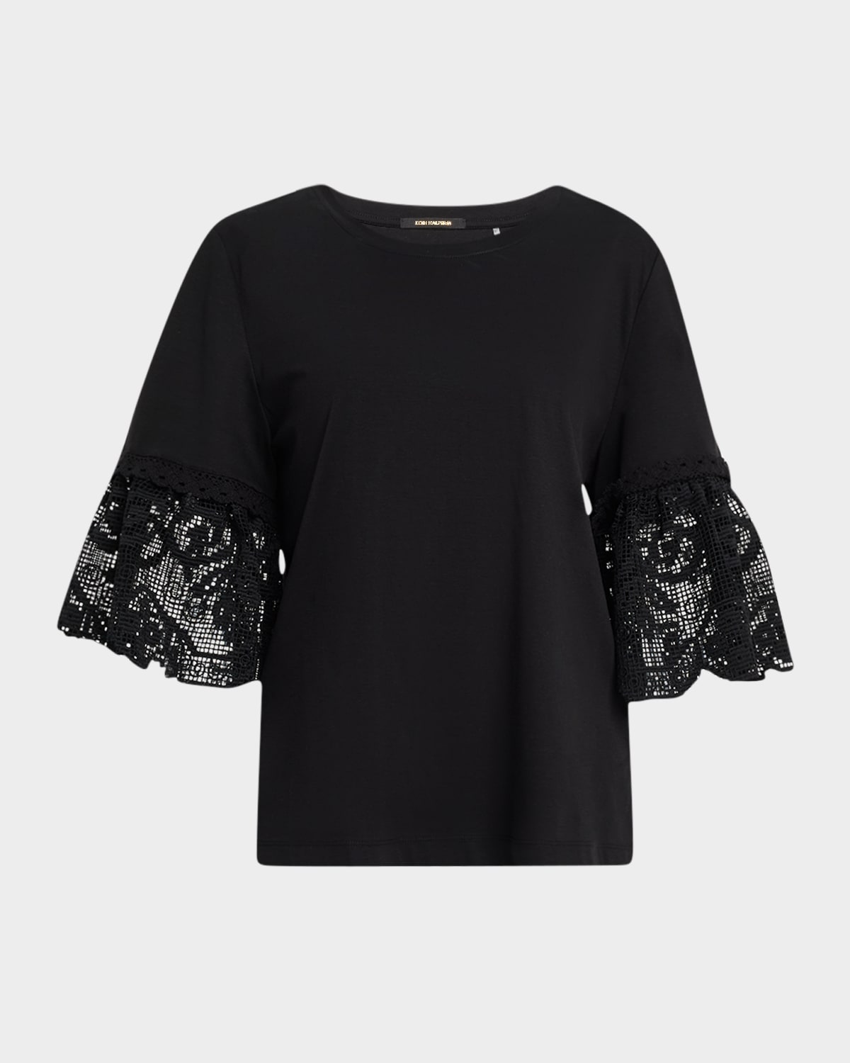 Amanda Floral Lace-Cuff Cotton T-Shirt