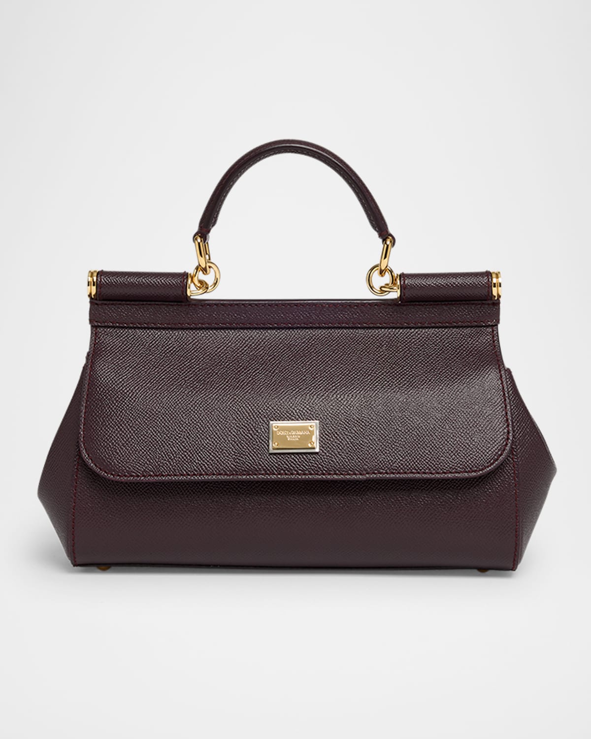 Dolce & Gabbana Sicily Leather Top-handle Bag In Purple