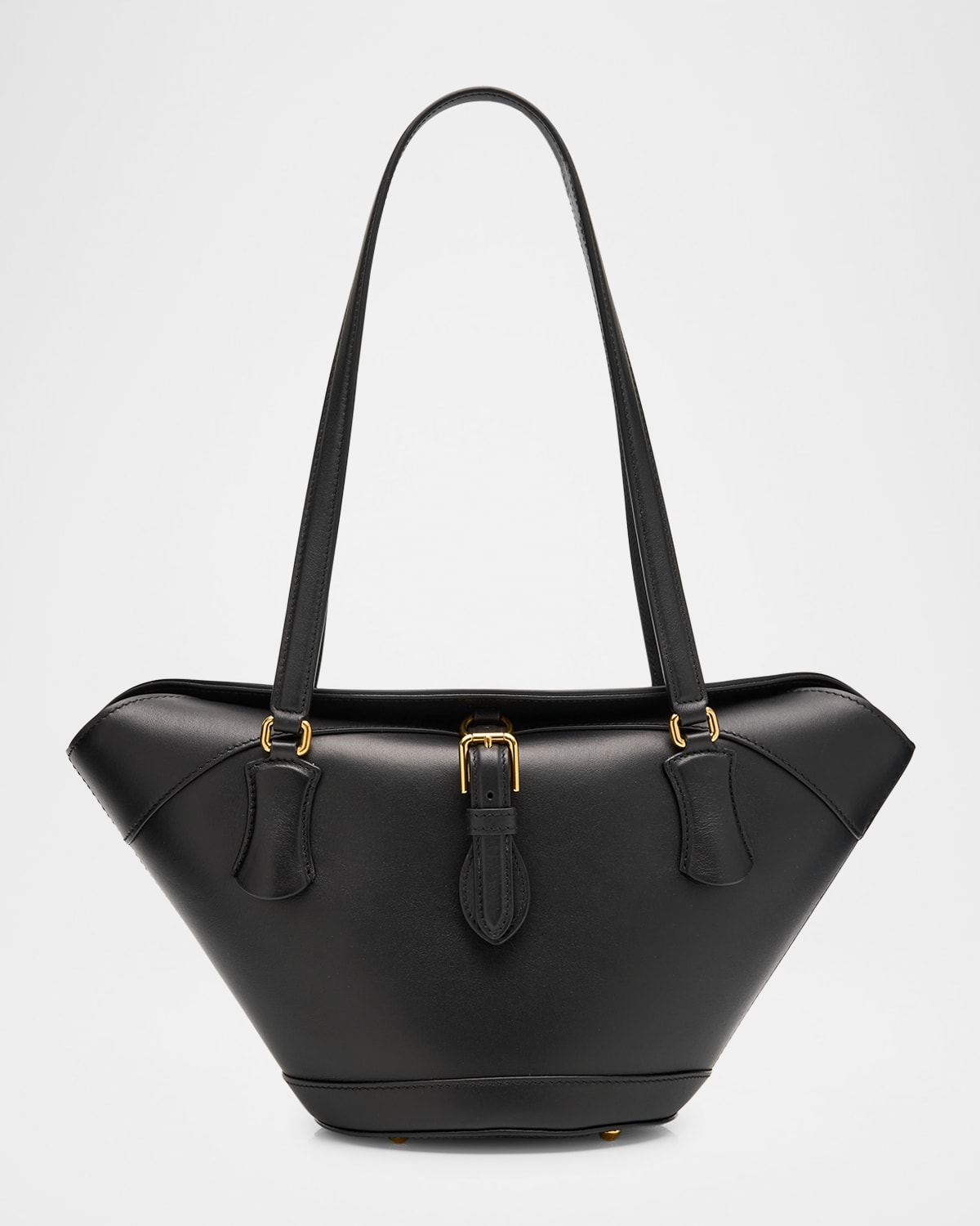 Foldover Leather Tote Bag