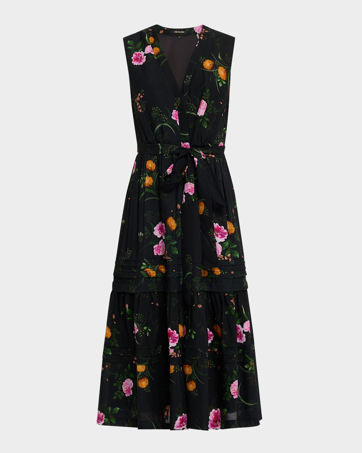 Violet Tiered Floral-Print Midi Dress