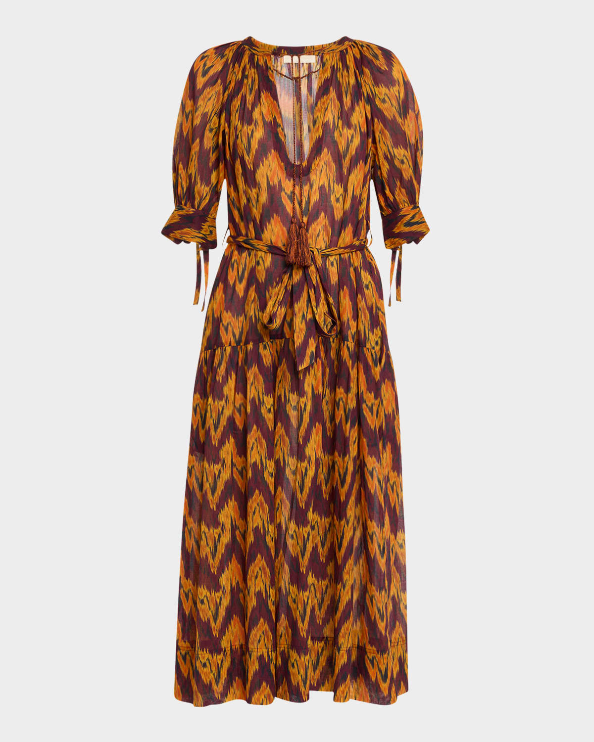 Selena Puff-Sleeve Maxi Dress Coverup