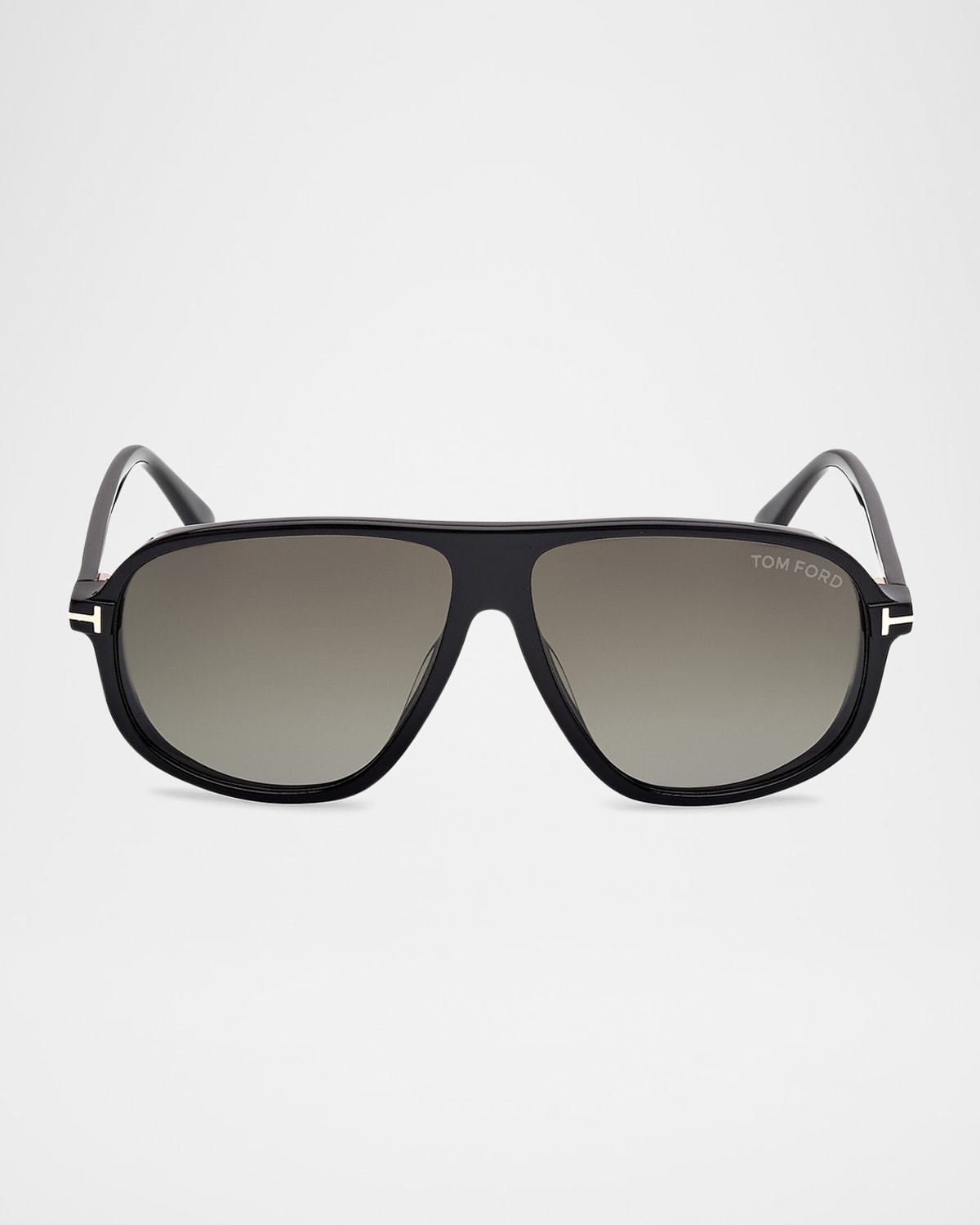 Tom Ford Men's Guillaume Acetate Aviator Sunglasses In Shiny Black