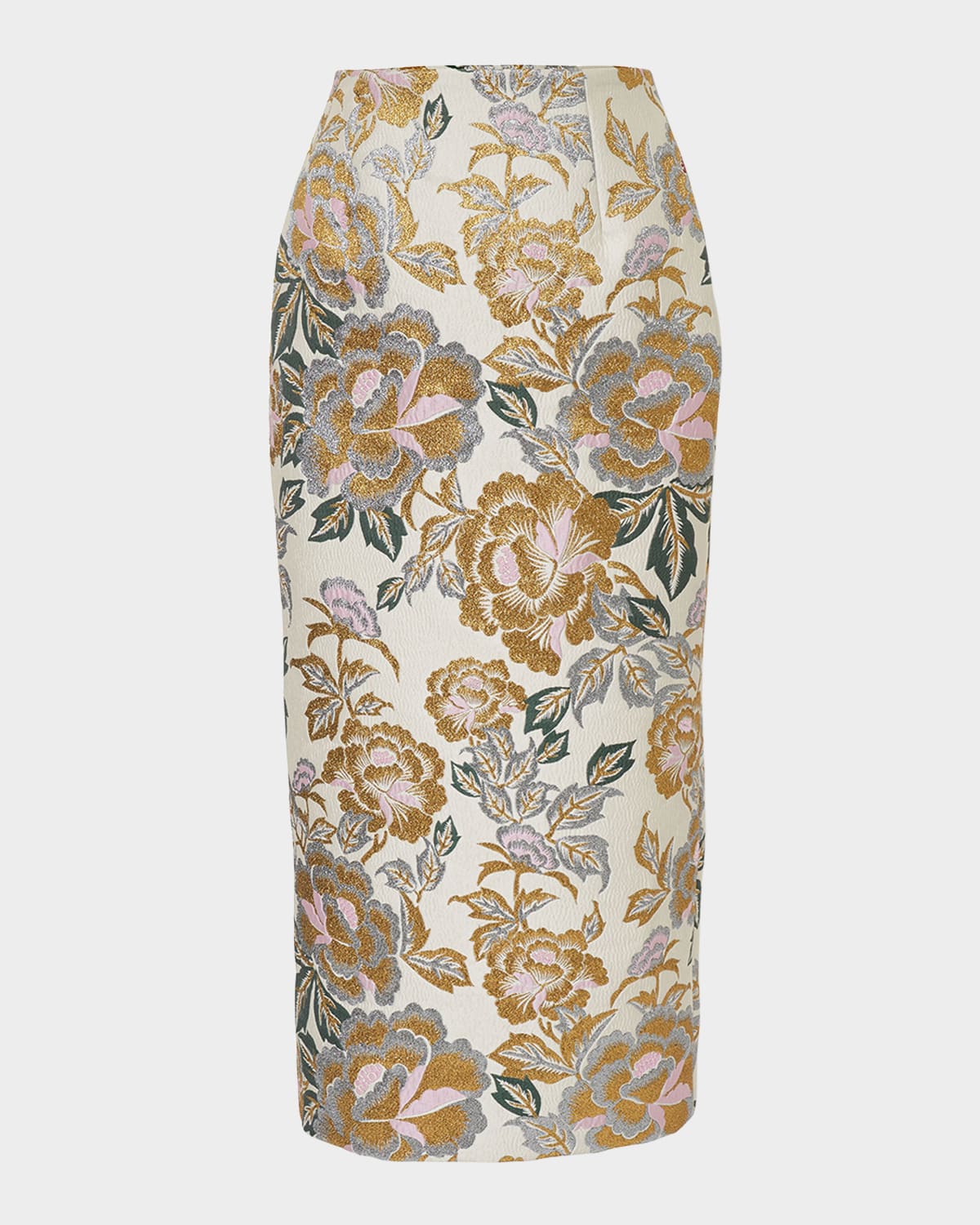Carolina Herrera Floral-jacquard Midi Skirt In Multi