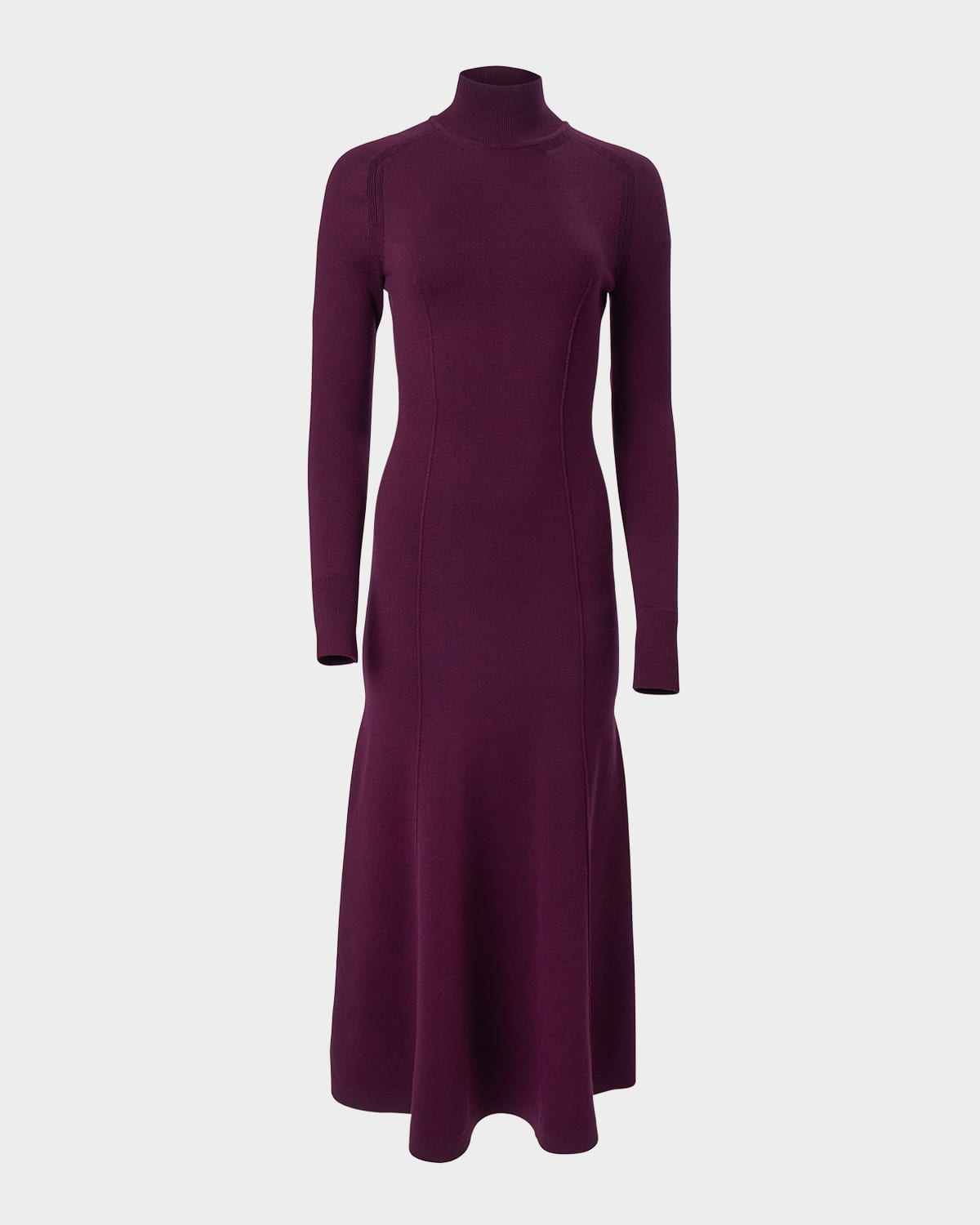 Carolina Herrera Turtleneck Wool-blend Midi Dress In Purple