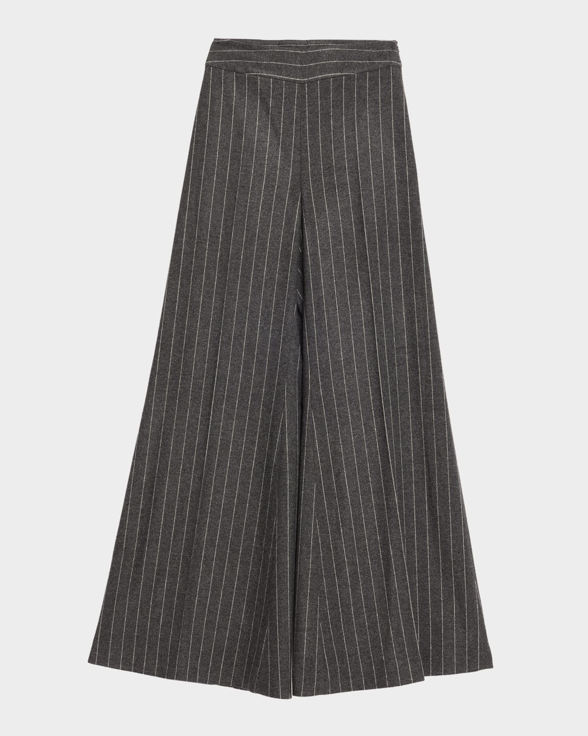 Carolina Herrera Diane Pinstripe Wool Blend Wide Leg Pants In Gray