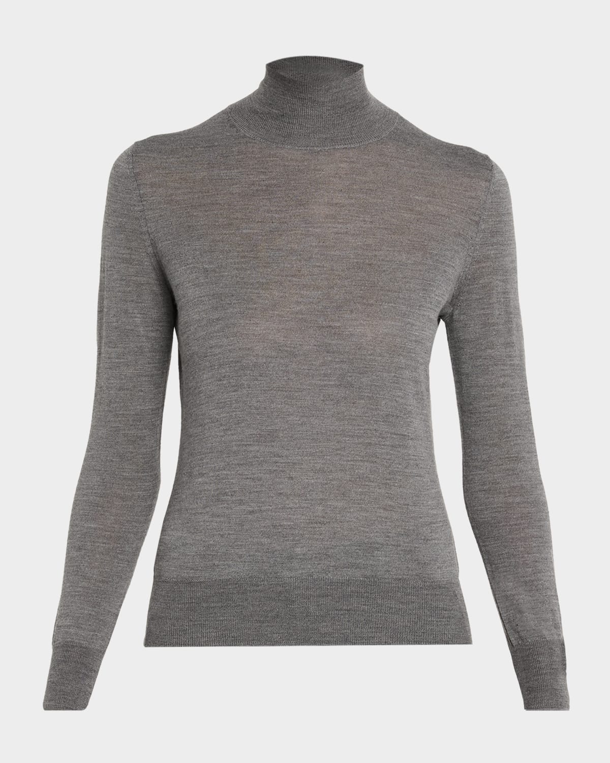 Carolina Herrera Turtleneck Wool-silk Sweater In Gray