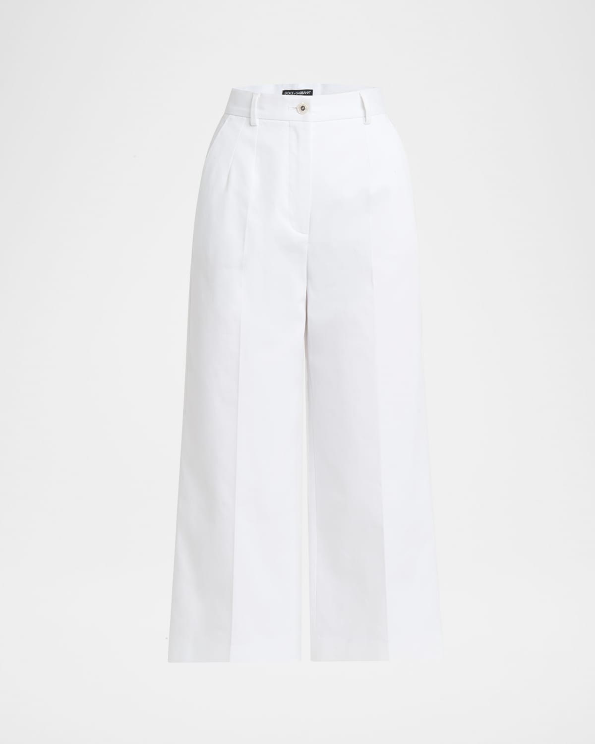 Dolce & Gabbana High-rise Cotton Gabardine Wide-leg Crop Pants