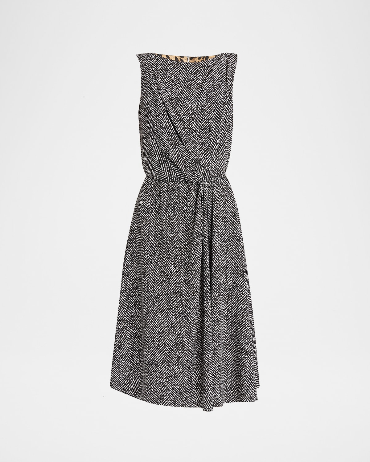 Dolce & Gabbana Draped Chevron Crepe Midi Dress